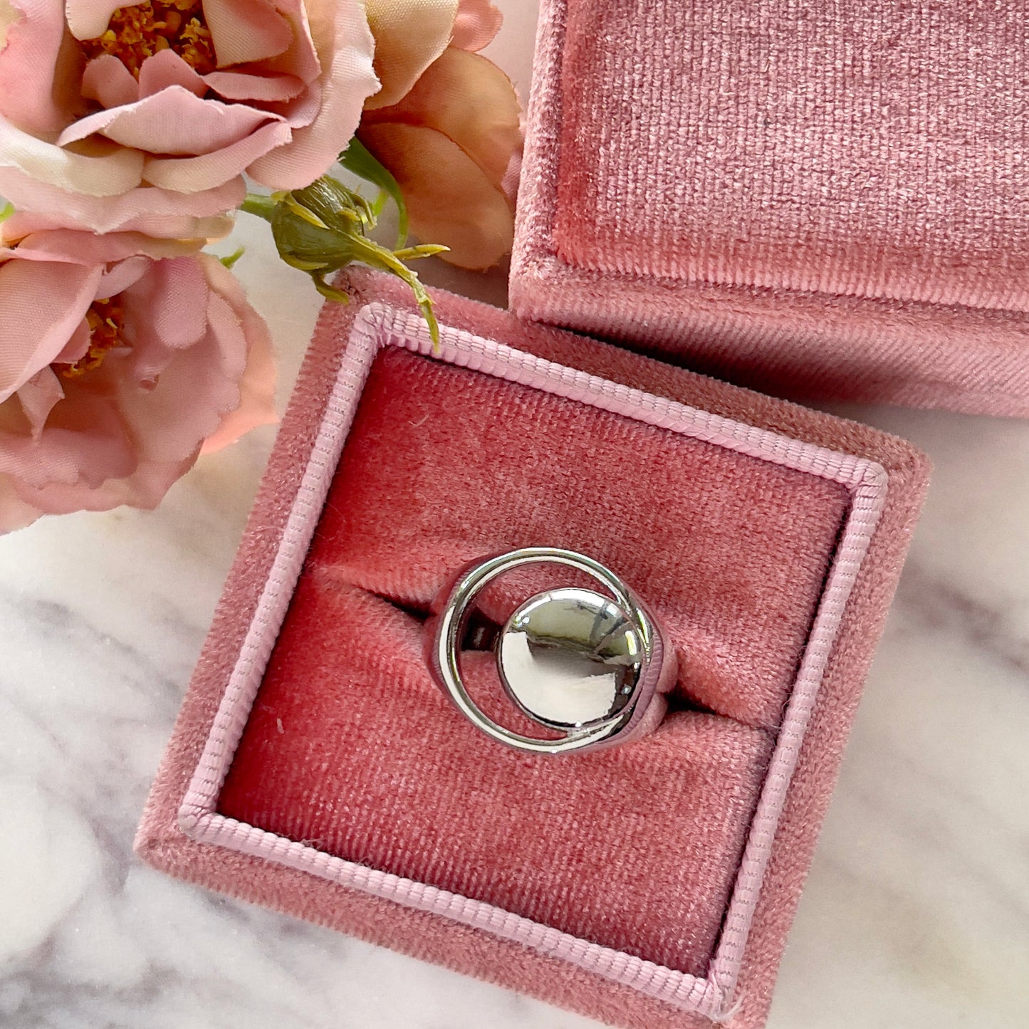Crescent Moon Dome ring