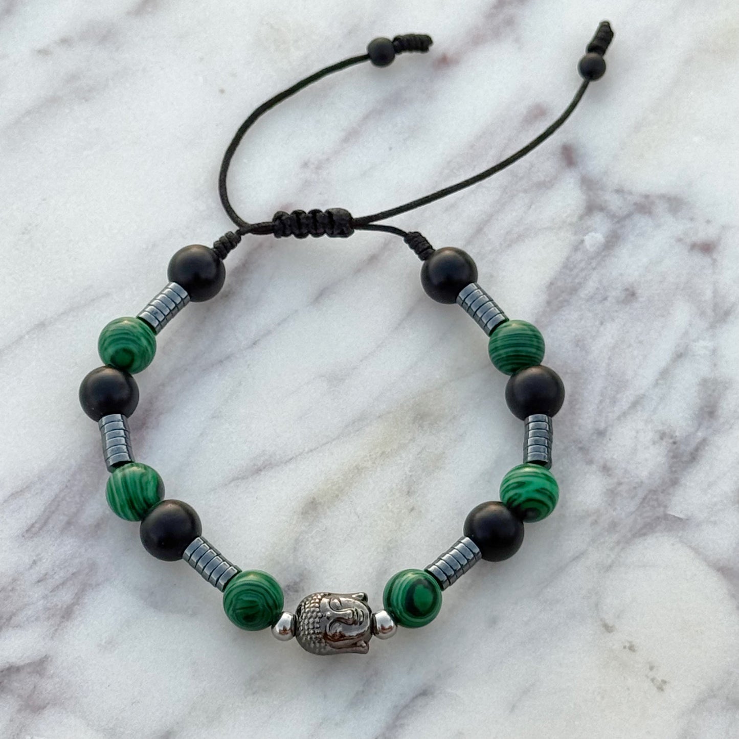 Mens Equilibrio Buddha + Malachite