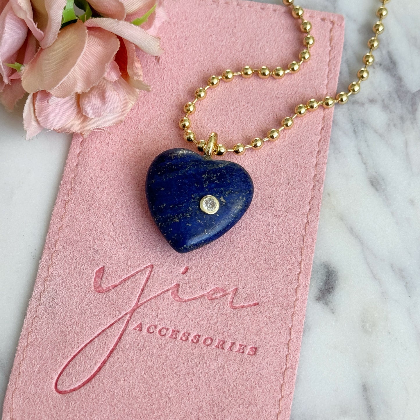 Amorous Heart Stone Necklace