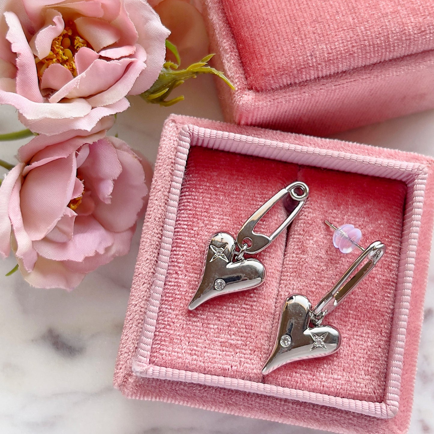 Paperclip heart earrings