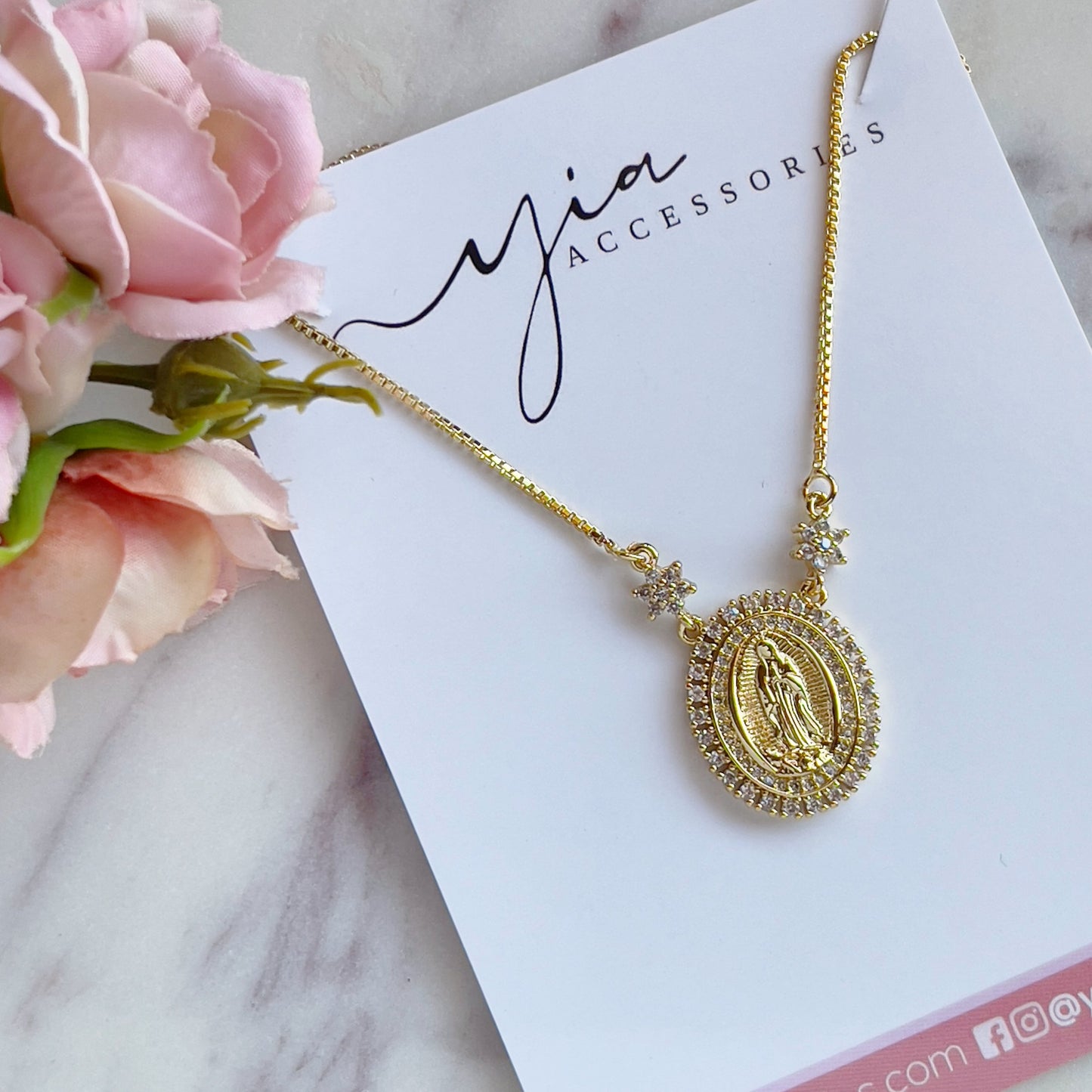 CZ Virgencita Necklace