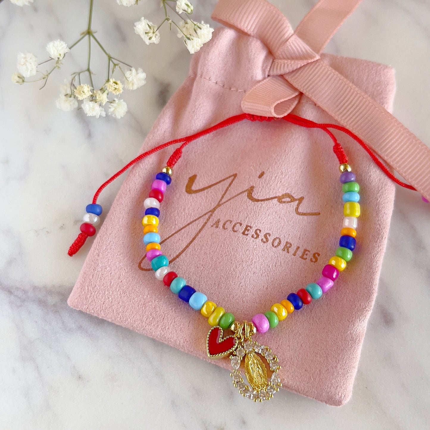 Multicolor Virgencita and Heart