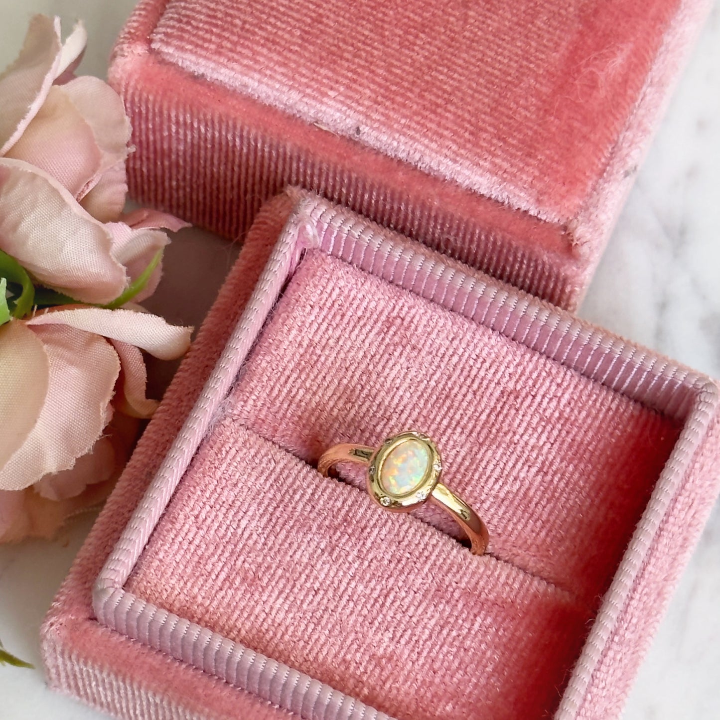 Mini Dotted Opal Ring