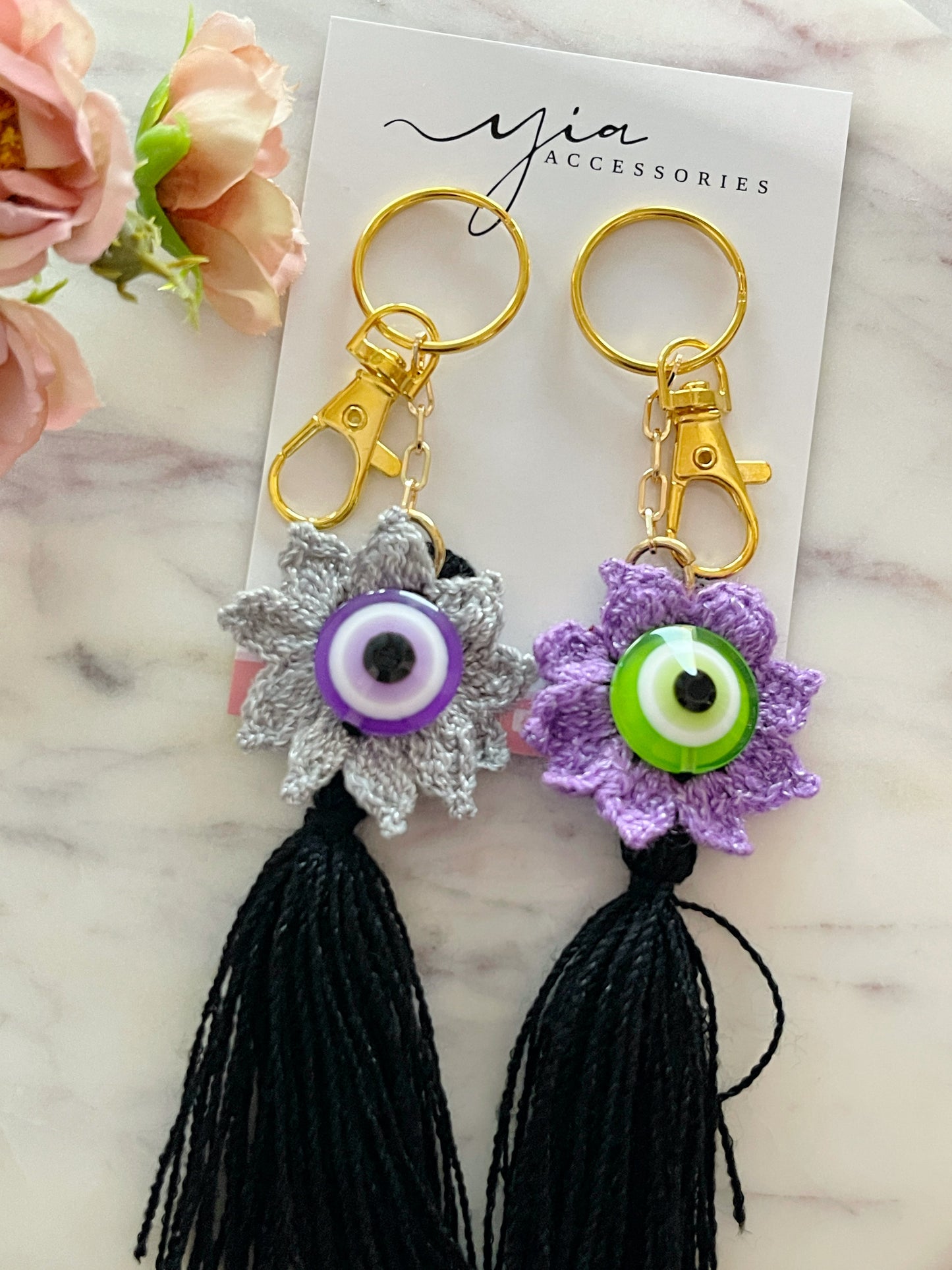 Crochet Evil Eye Key chain