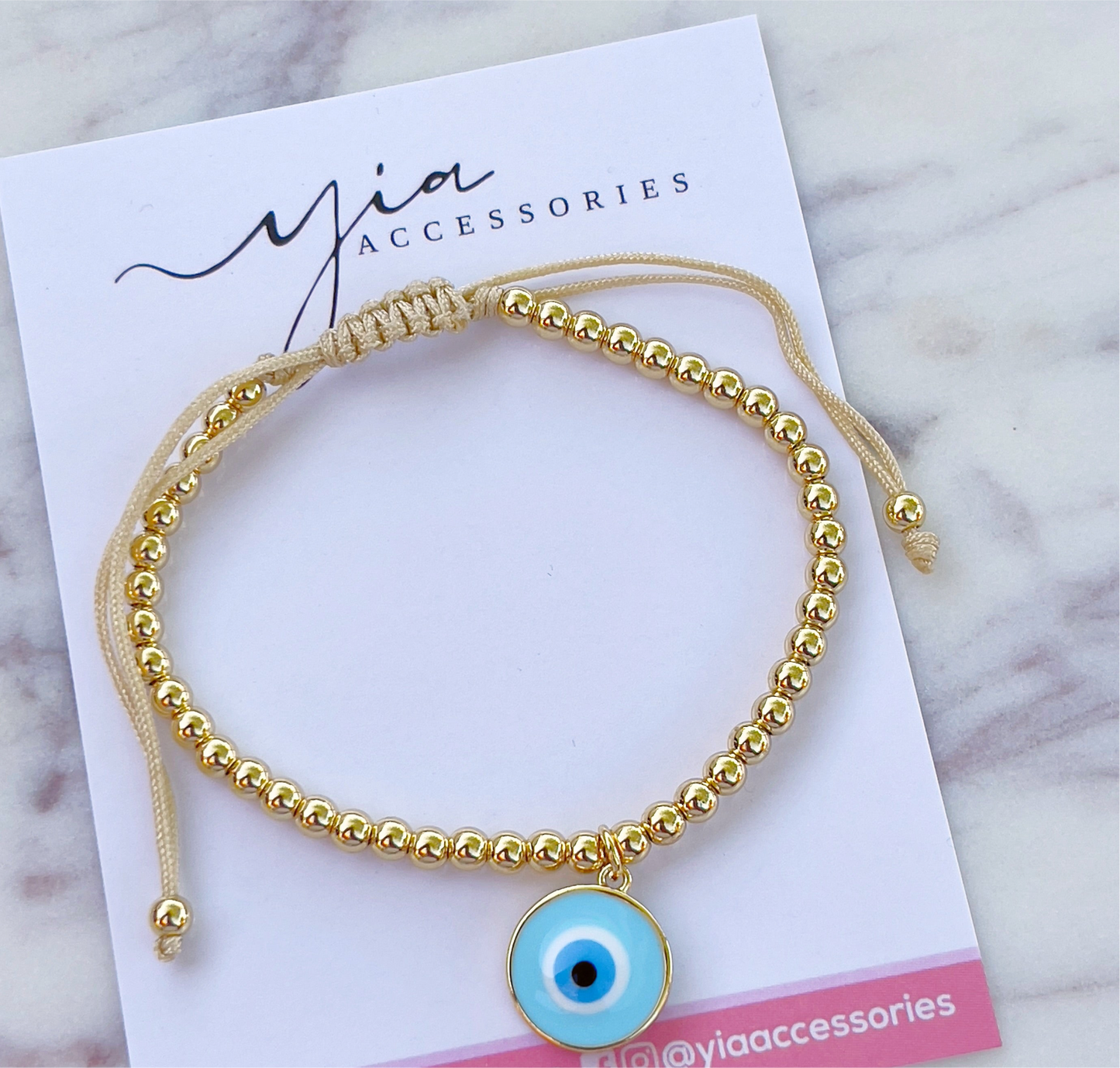 Gold Bead Evil Eye bracelet