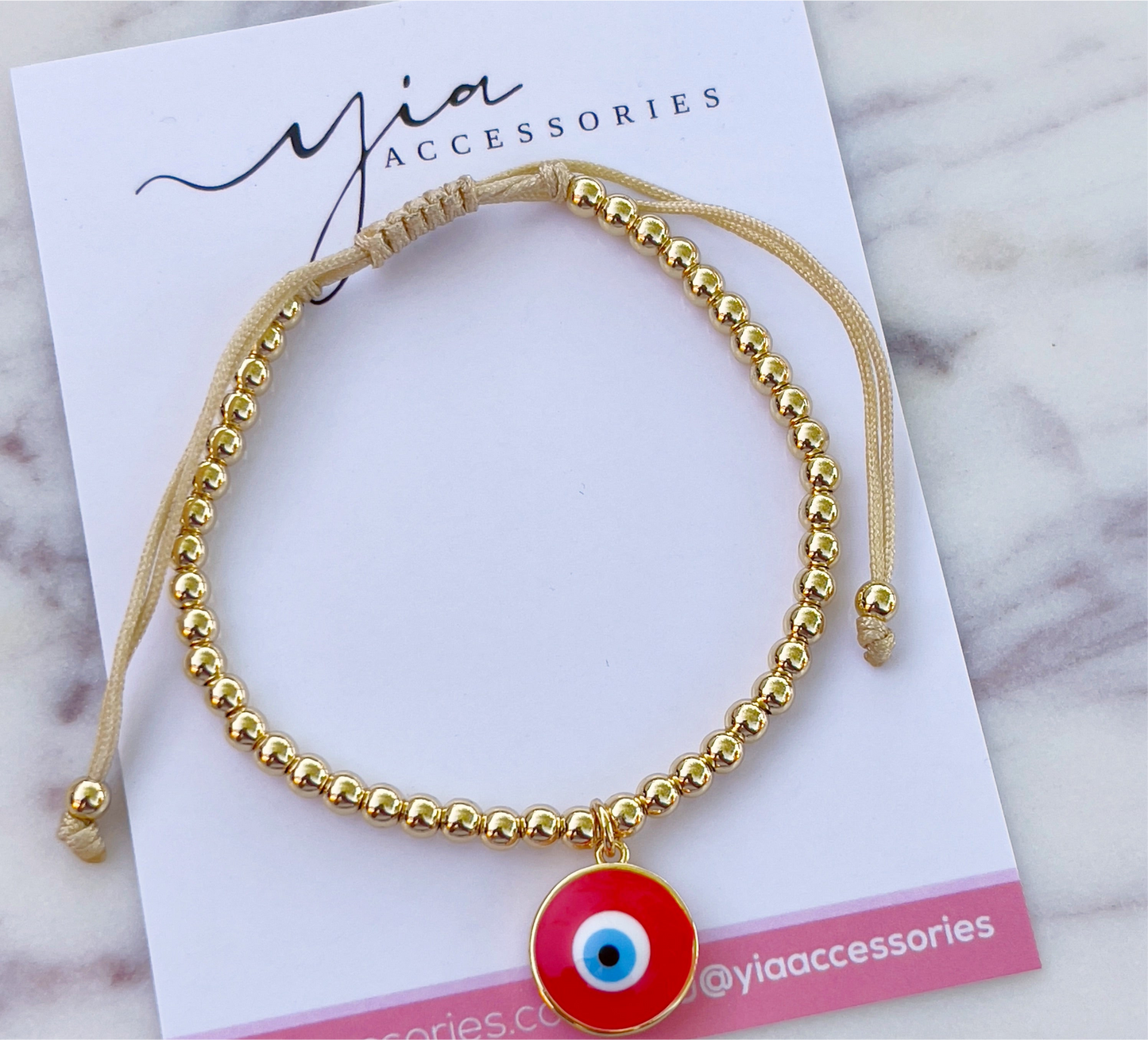 Gold Bead Evil Eye bracelet