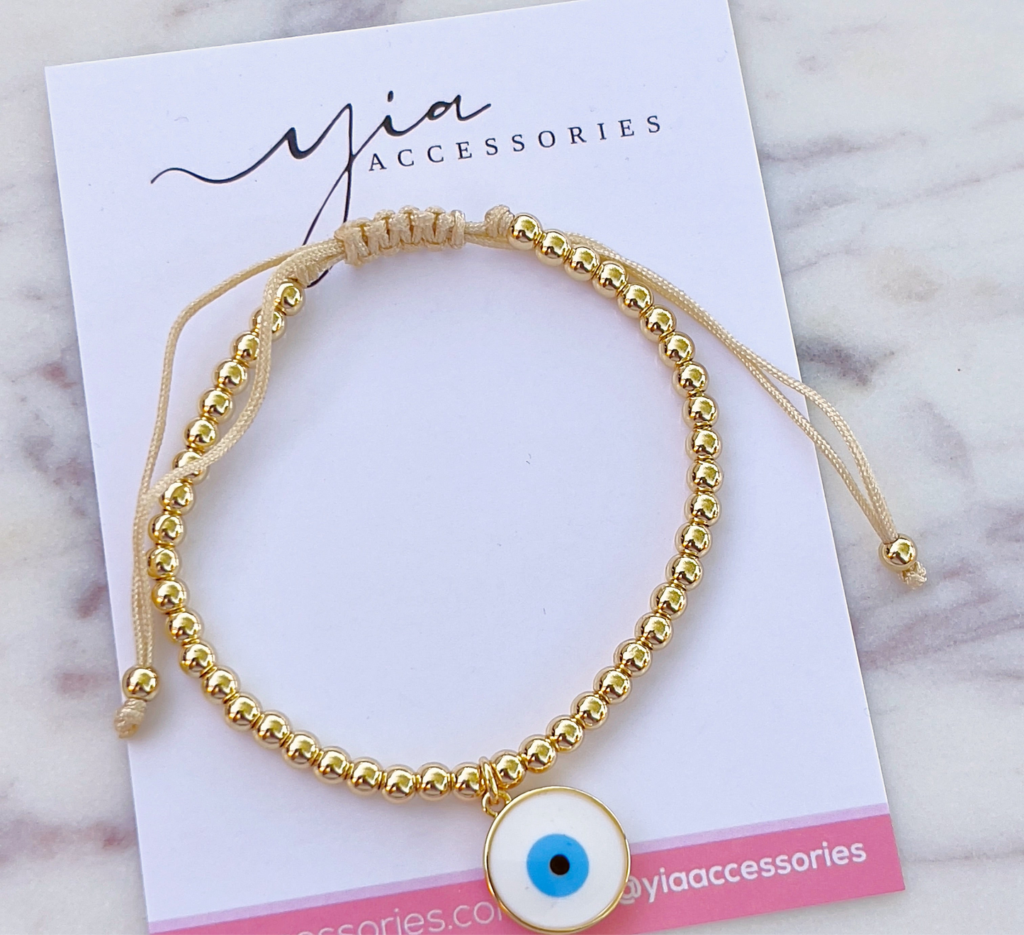 Gold Bead Evil Eye bracelet