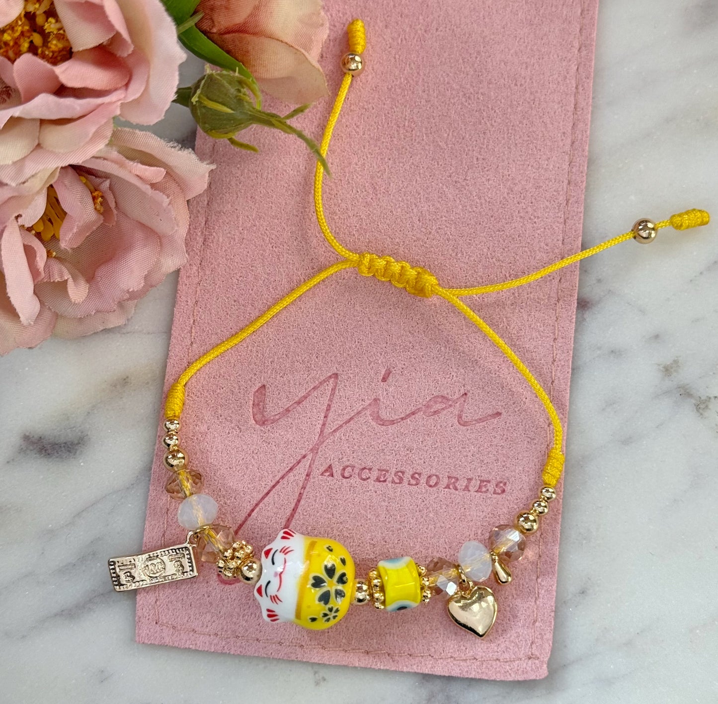 Lucky Maneki Neko String Bracelet