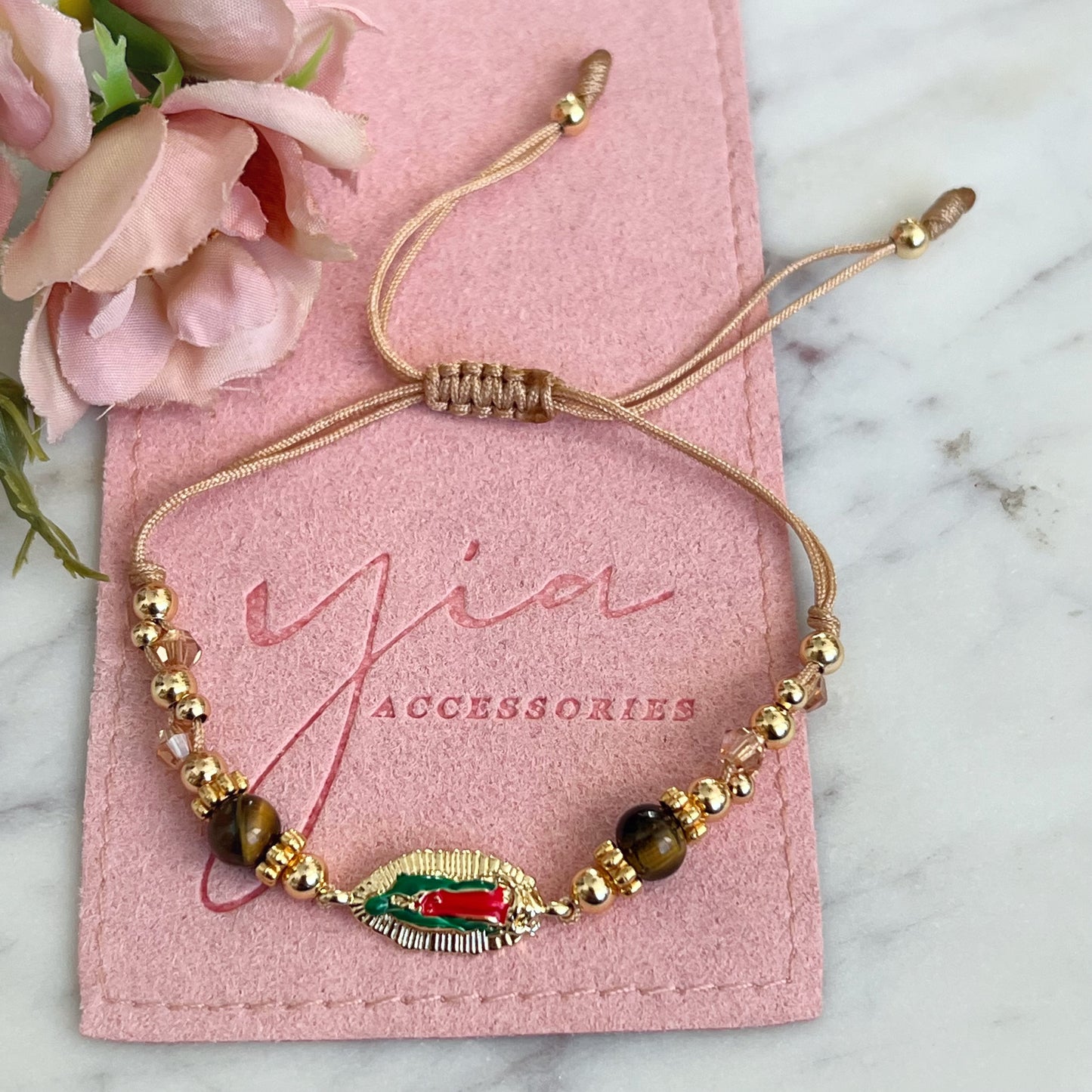 Camino Bendecido- Virgencita Natural Stone Bracelet