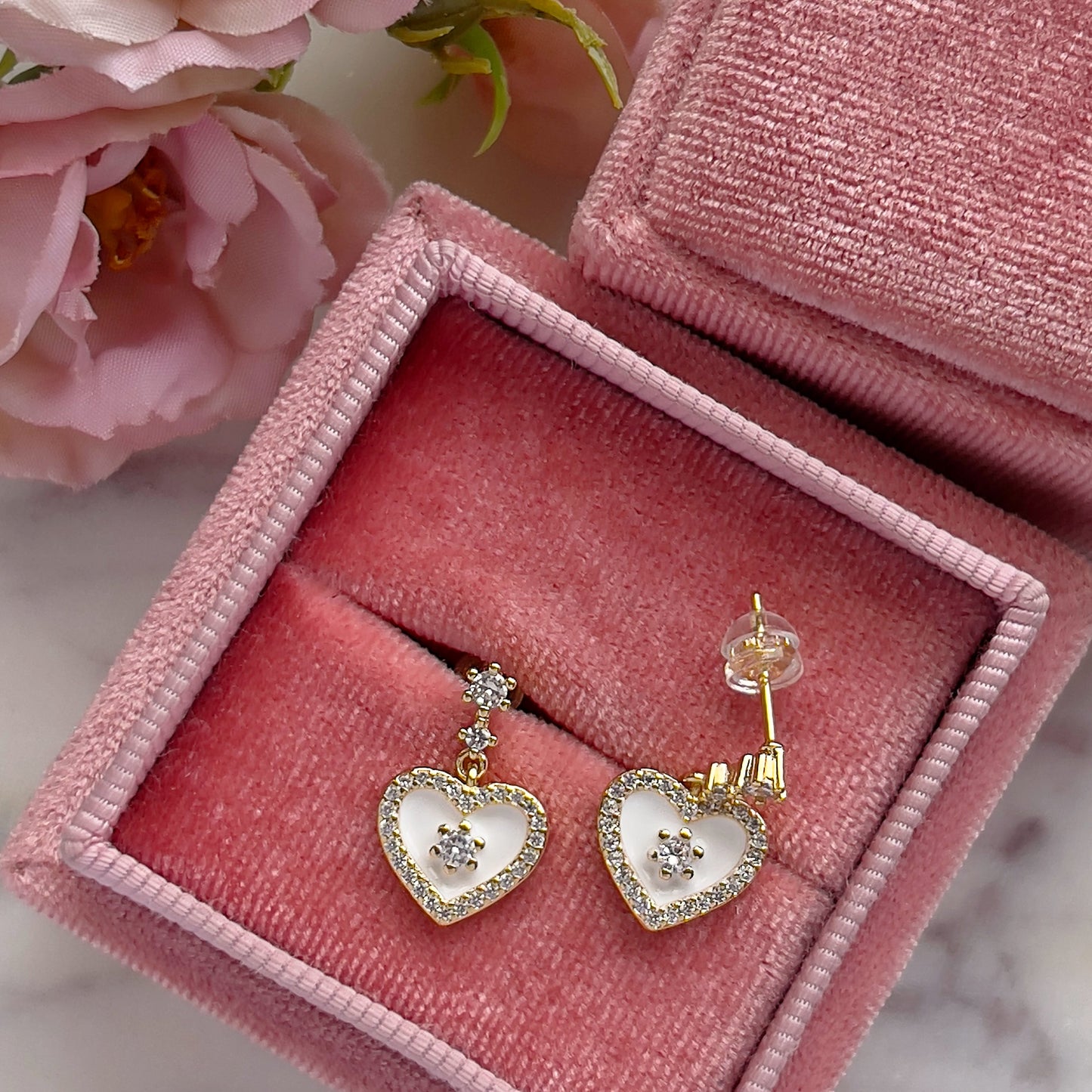 Mini heart Drop earrings