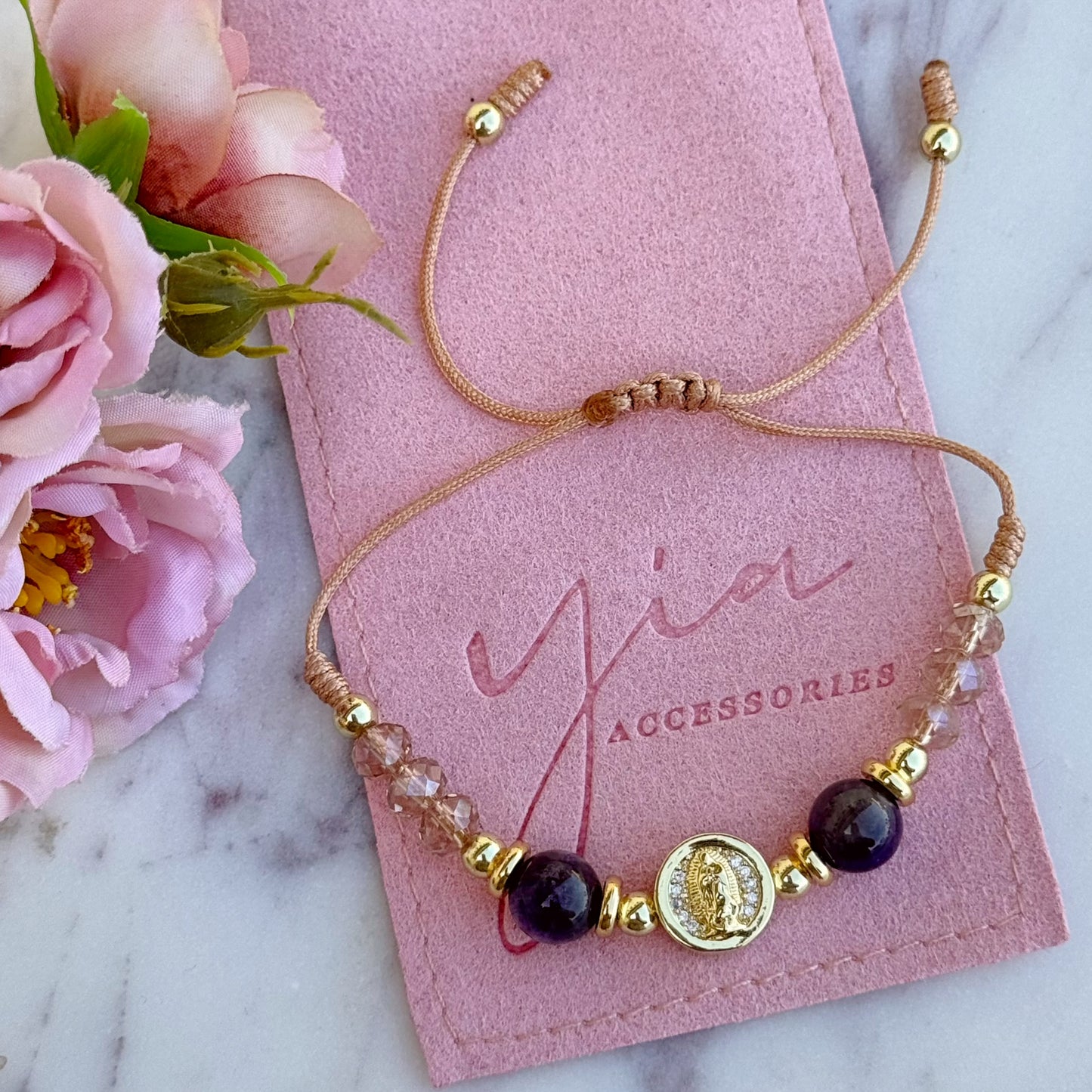 Virgencita Amethyst Crystal bracelet