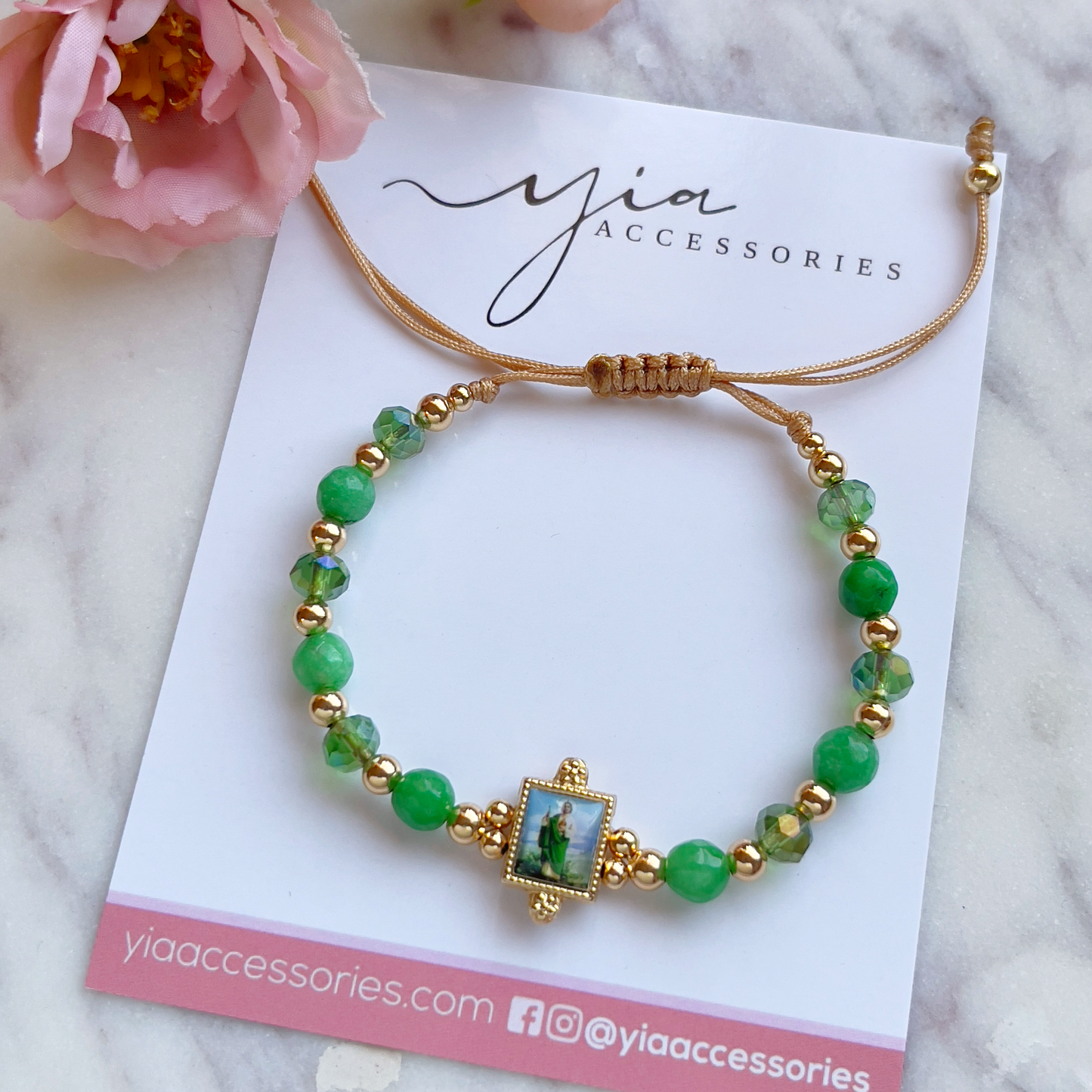 Green Agata San Judas bracelet
