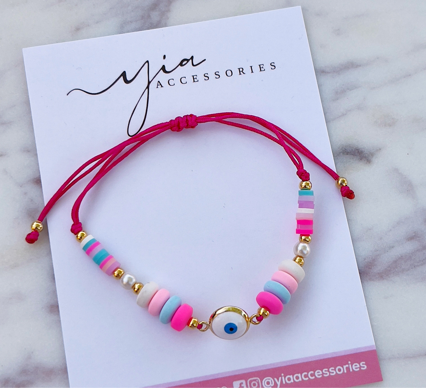 Focus White Evil eye bracelet