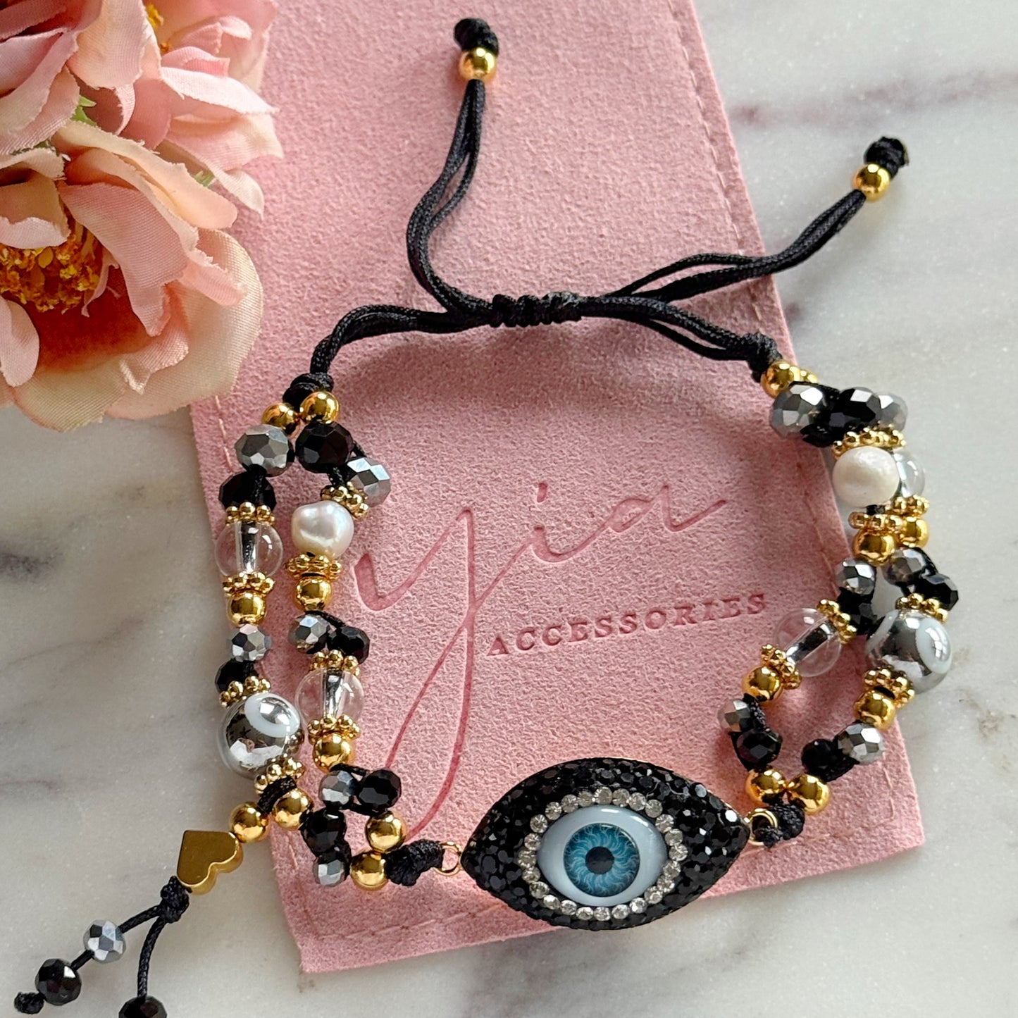 Sparkly Good Vibes - Evil Eye Bracelet