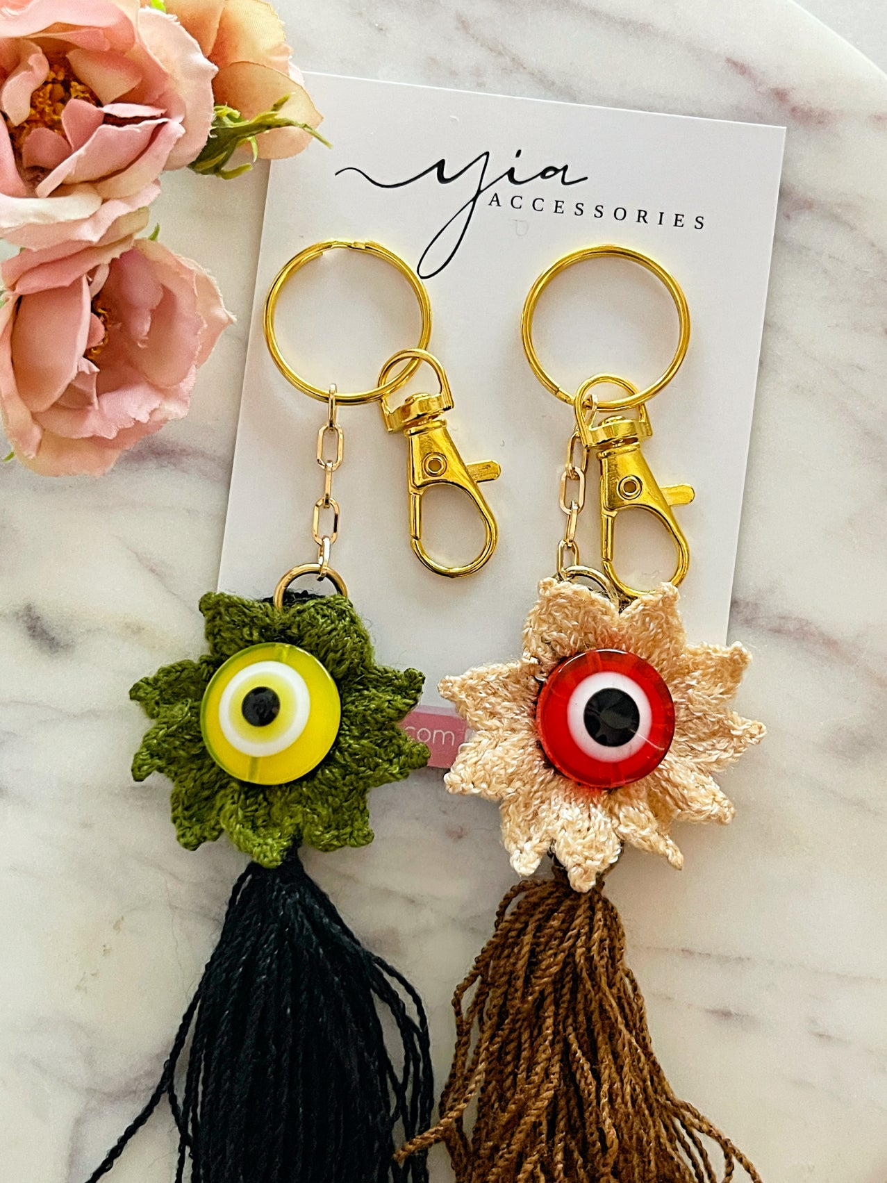 Crochet Evil Eye Key Chain