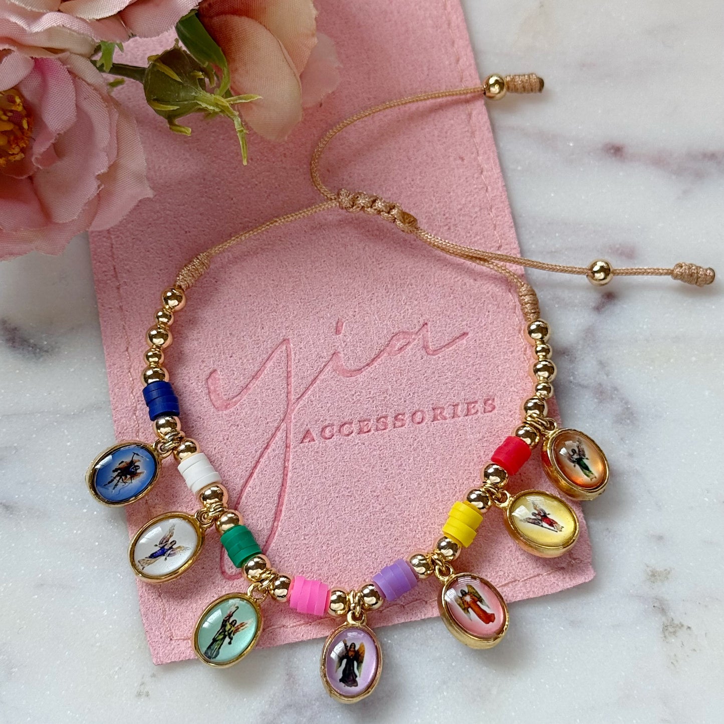 Multicolor Arcángeles Charm Bracelet
