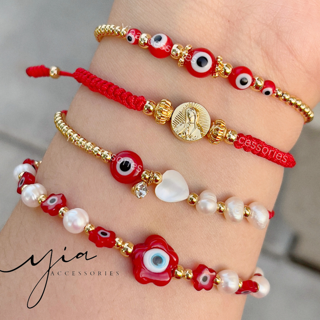 Red Evil Eye Virgencita Set