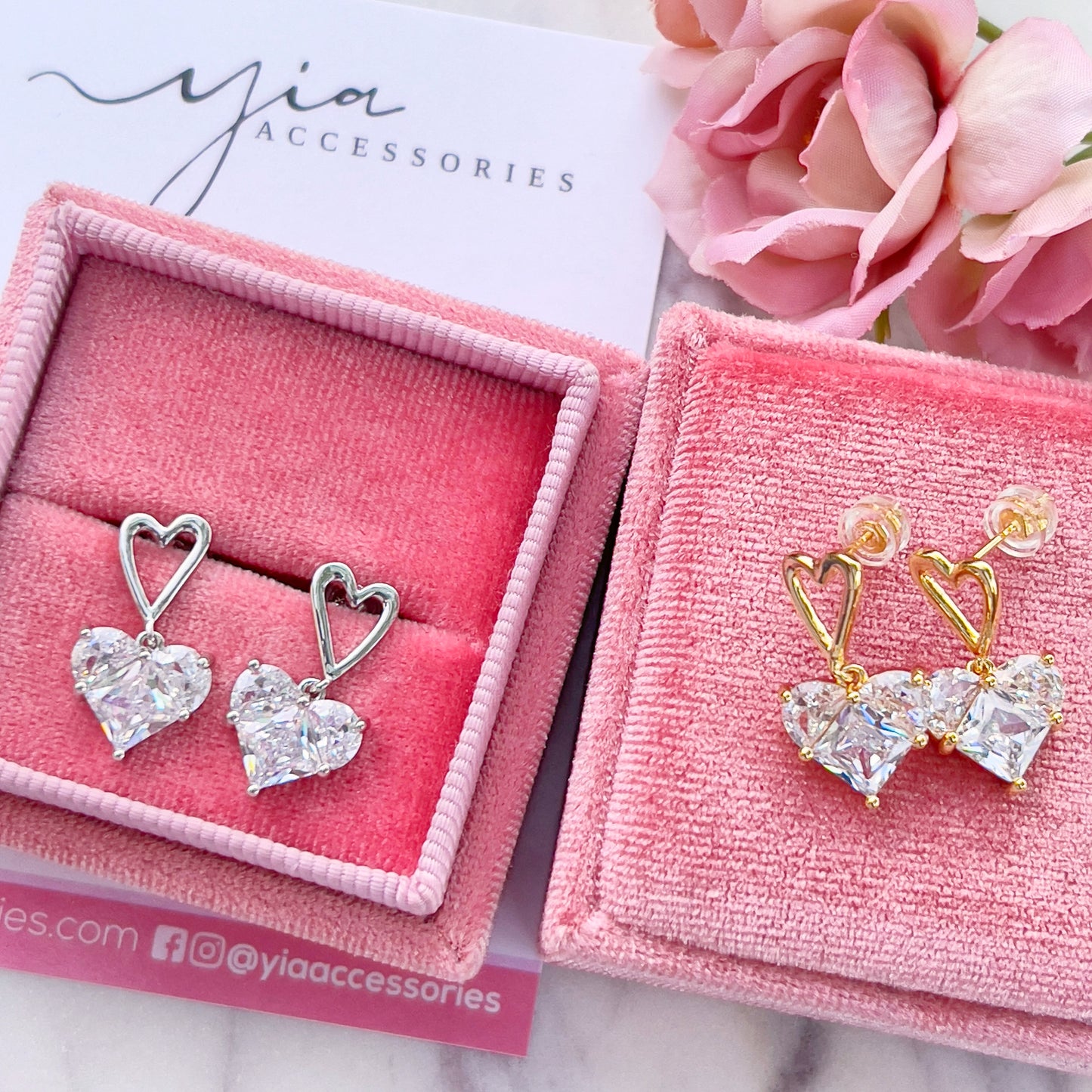 Heart Drop Stud earrings