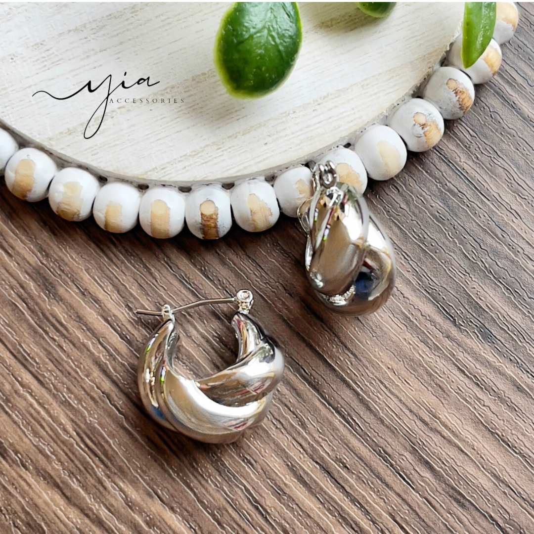 Silver Croissant earrings