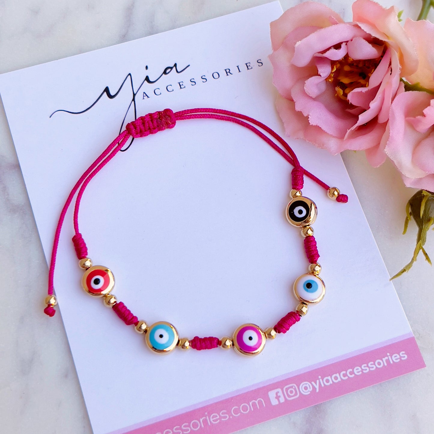 Multicolor Enameled Evil Eye bracelet
