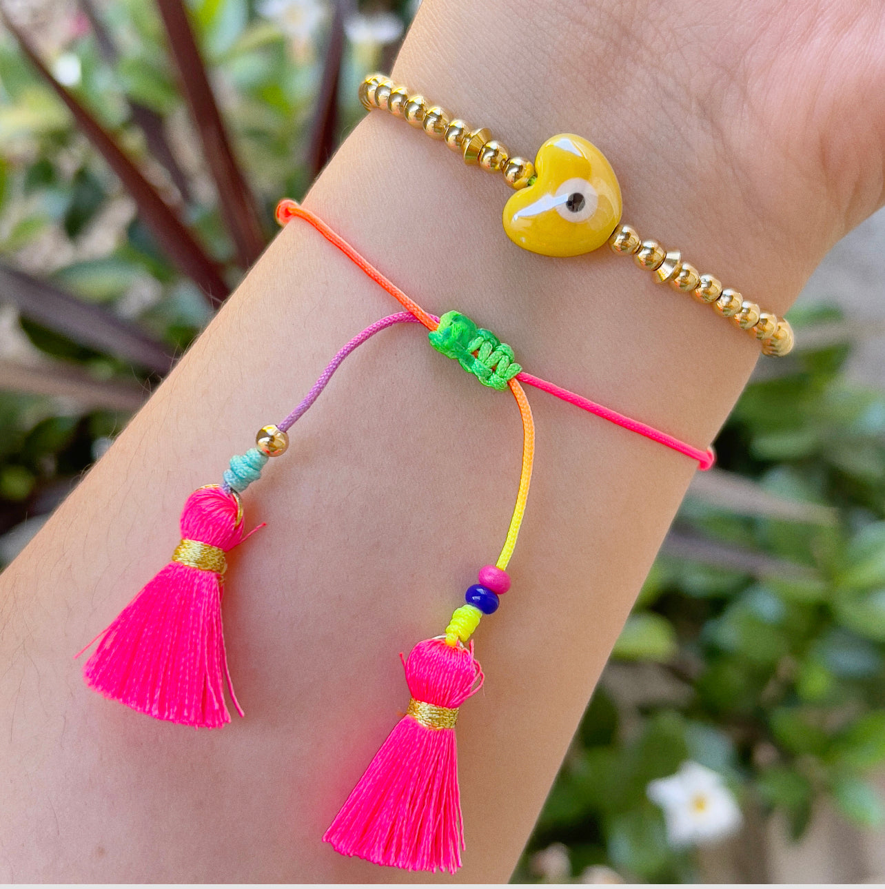 Summer heart pom pom