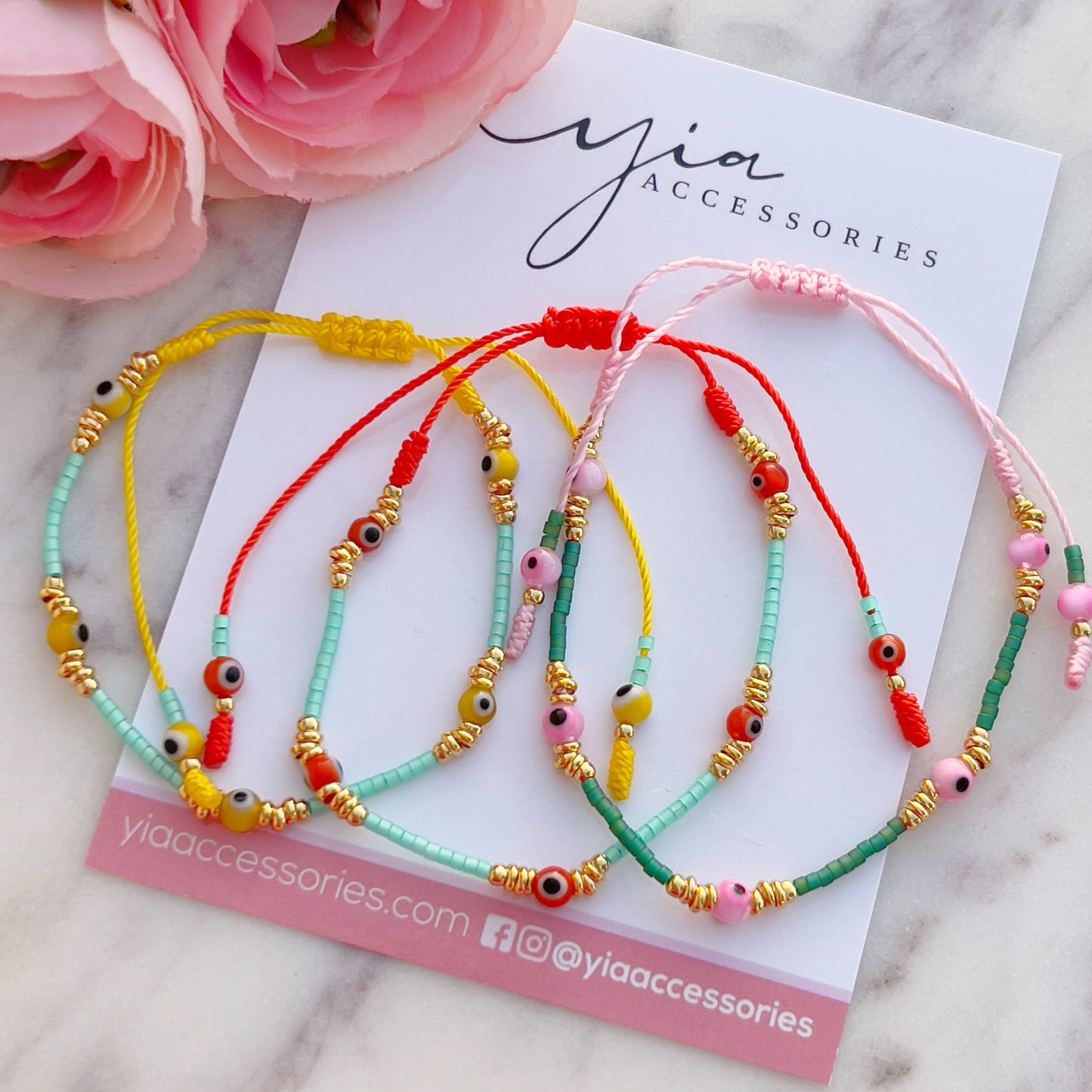 Dainty Evil Eye summer bracelet