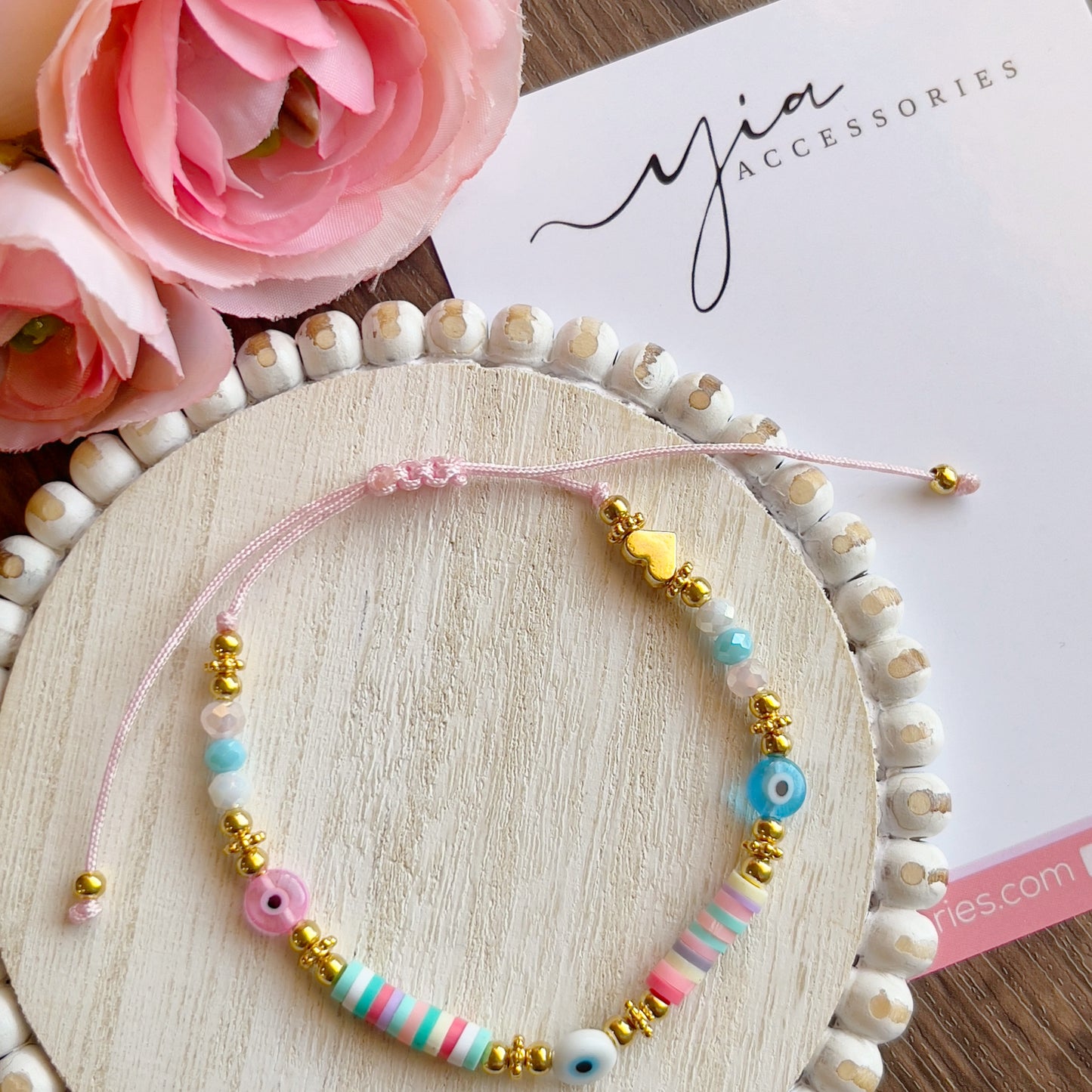 Pastel Multibead Evil Eye bracelet