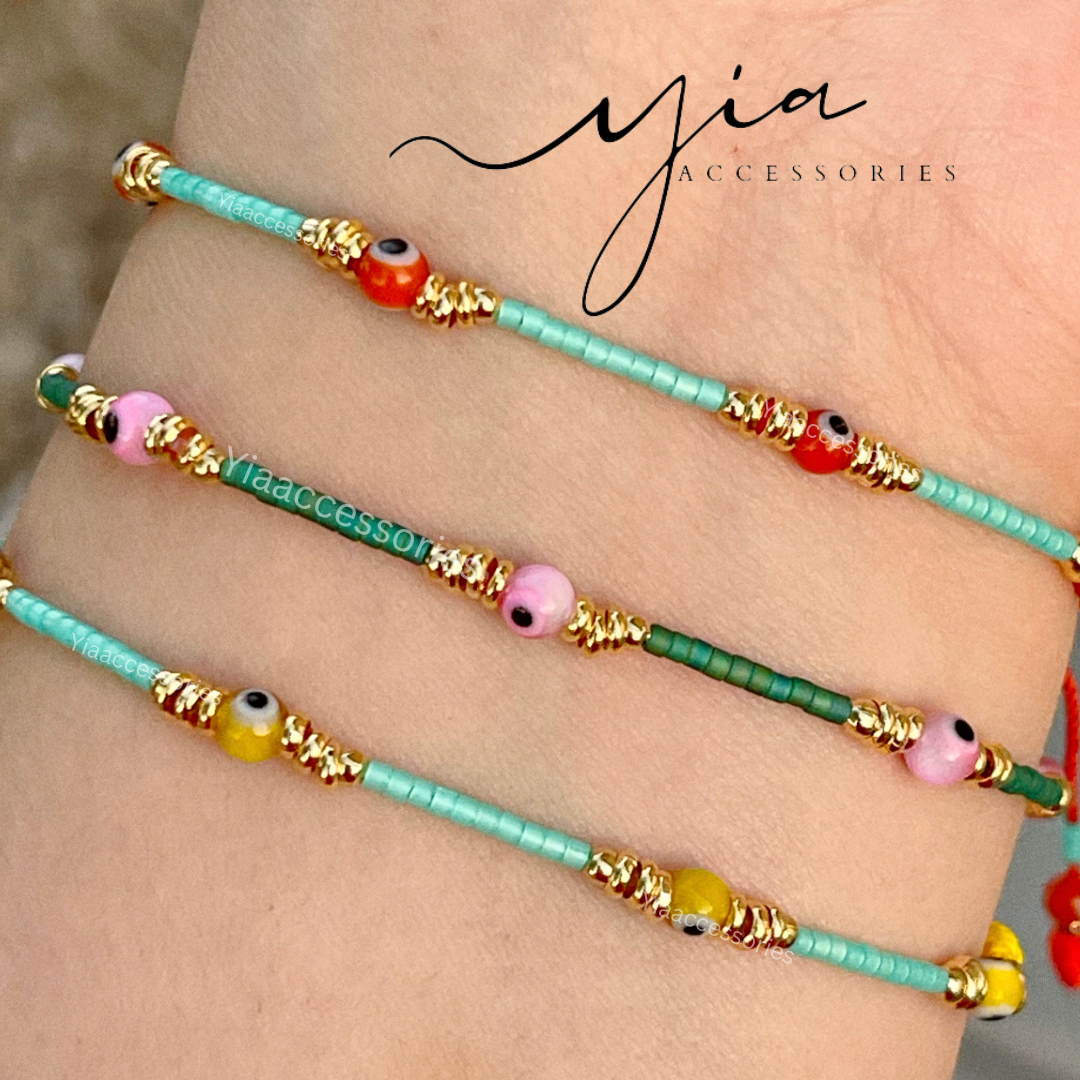 Dainty Evil Eye summer bracelet