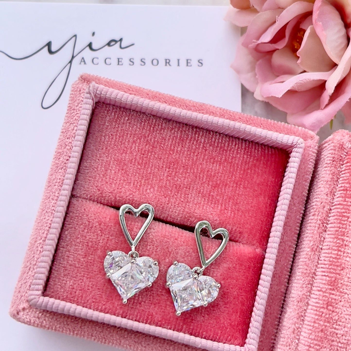 Heart Drop Stud earrings