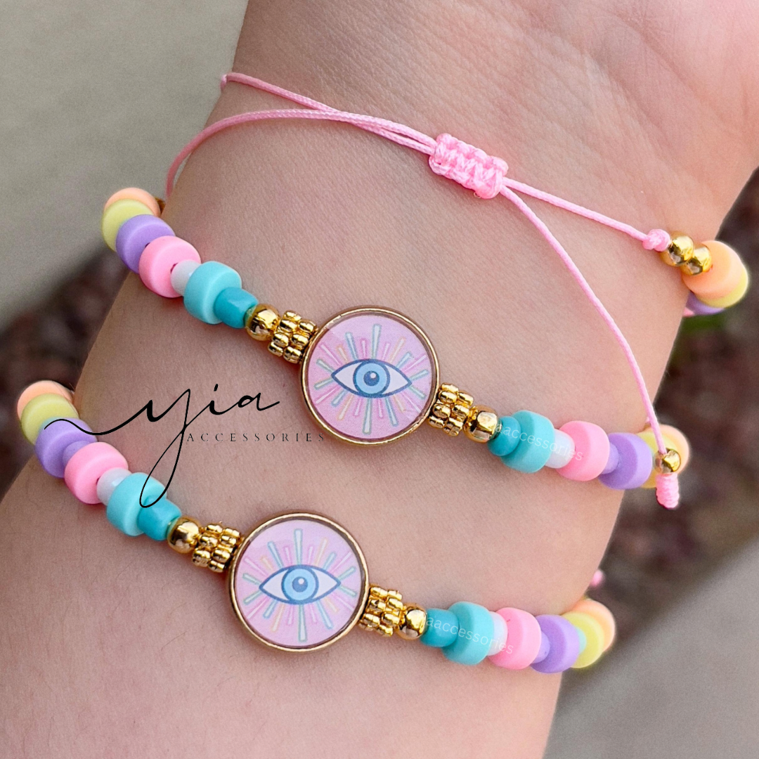 Rainbow Evil Eye bracelet