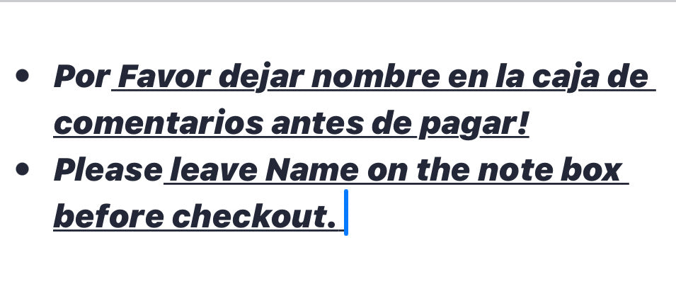 Custom name/ Nombre Personalizado