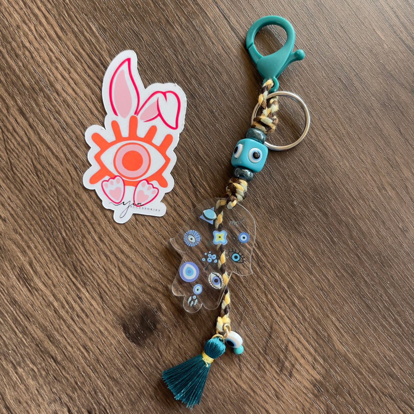 Hamsa Evil Eye Keychain