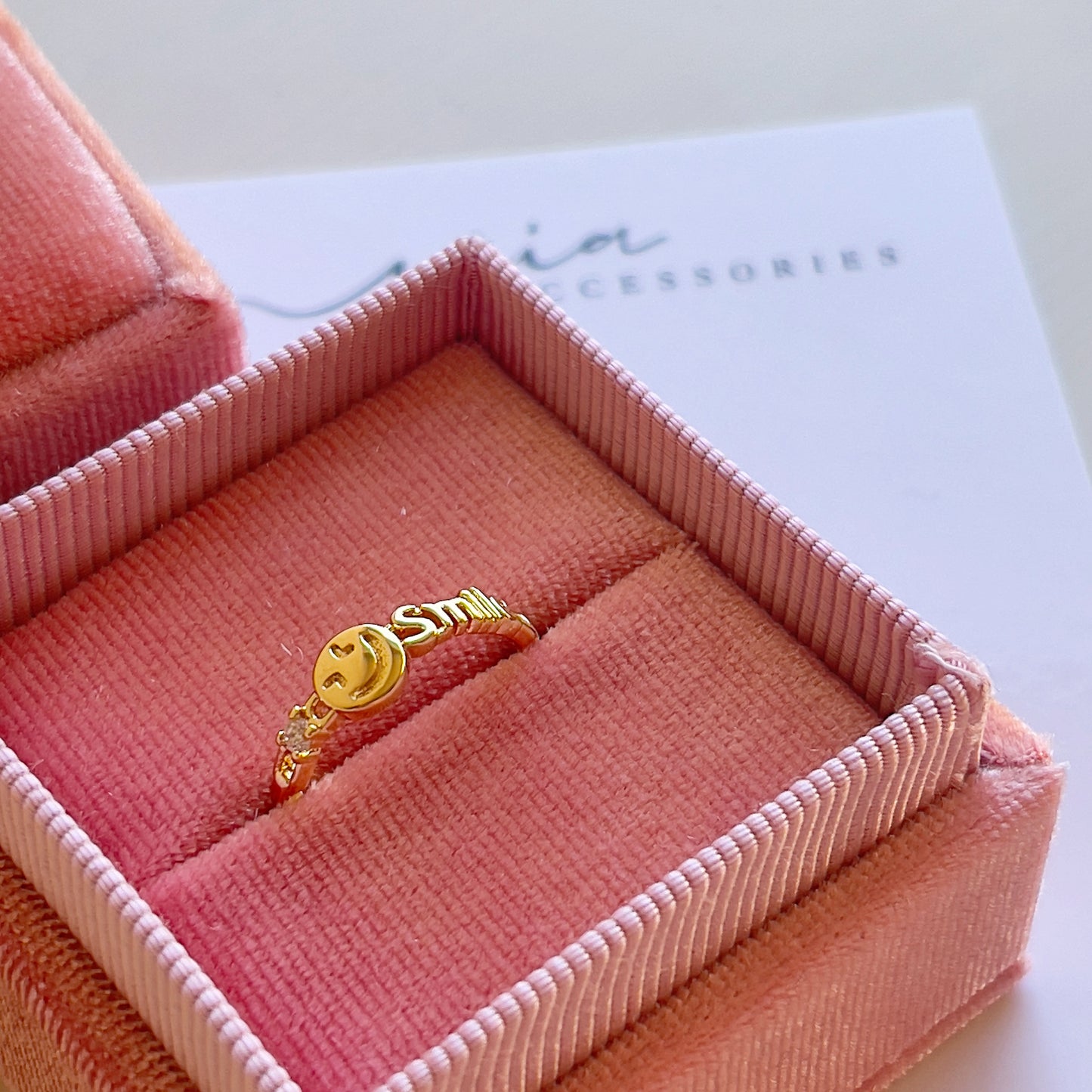 Smile CZ ring