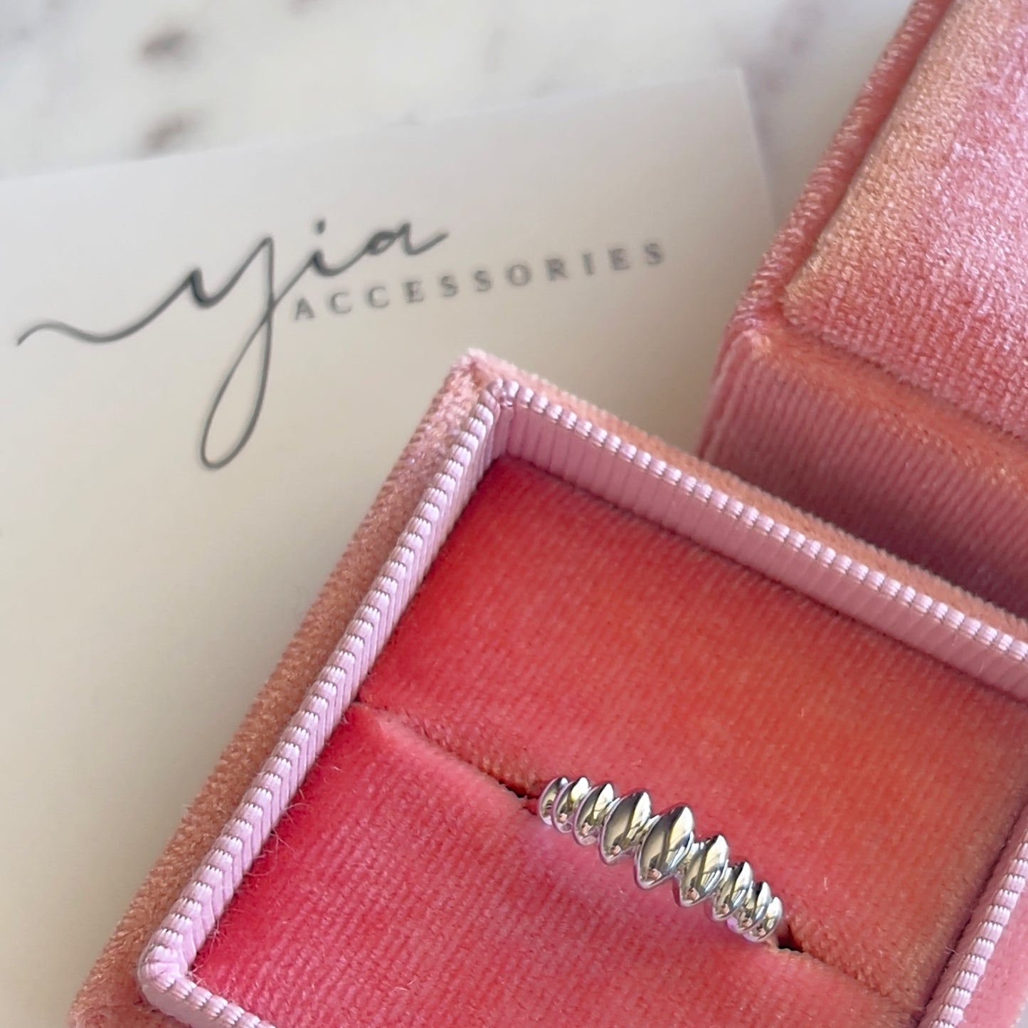 Silver Oval Croissant ring