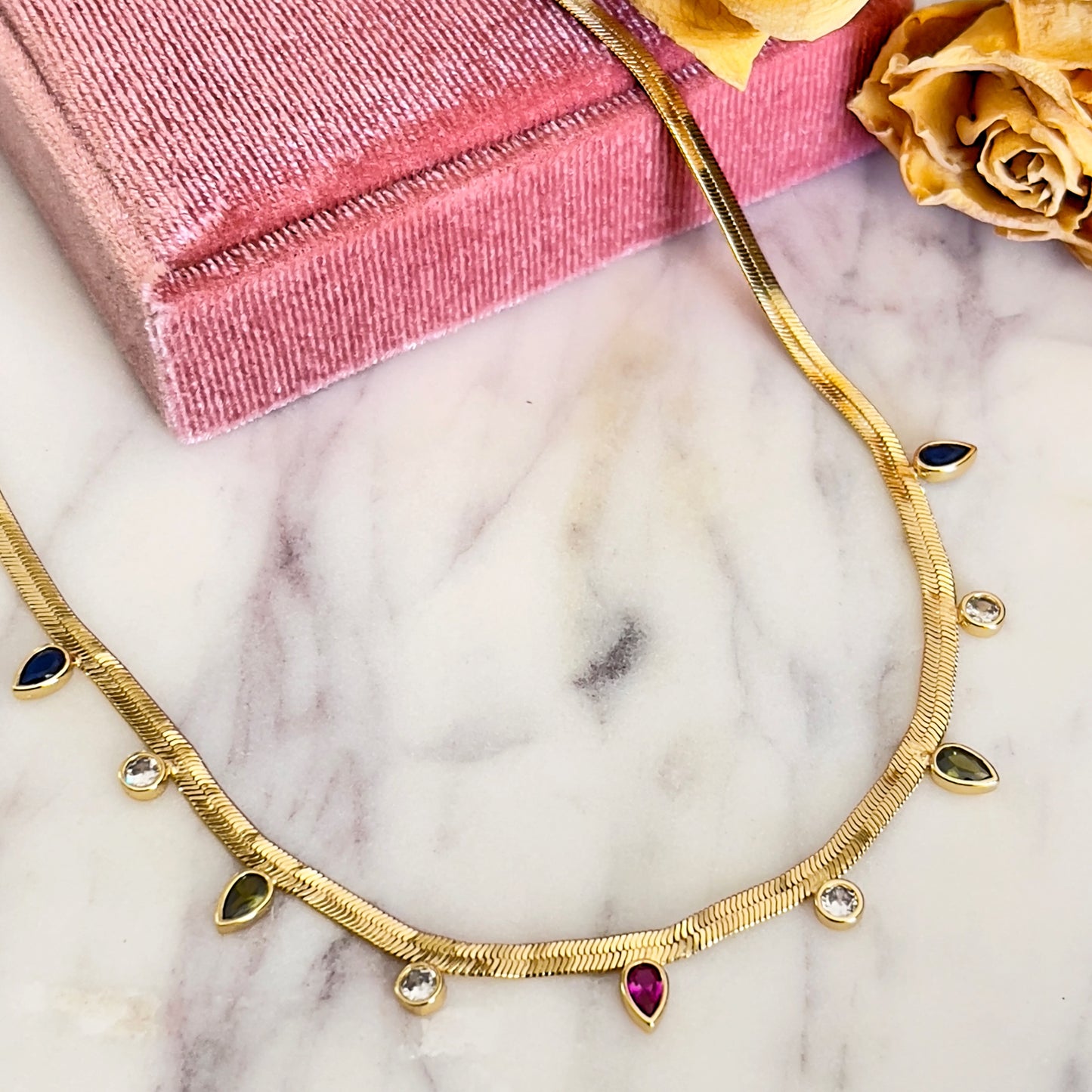 Multicolor Teardrop Necklace