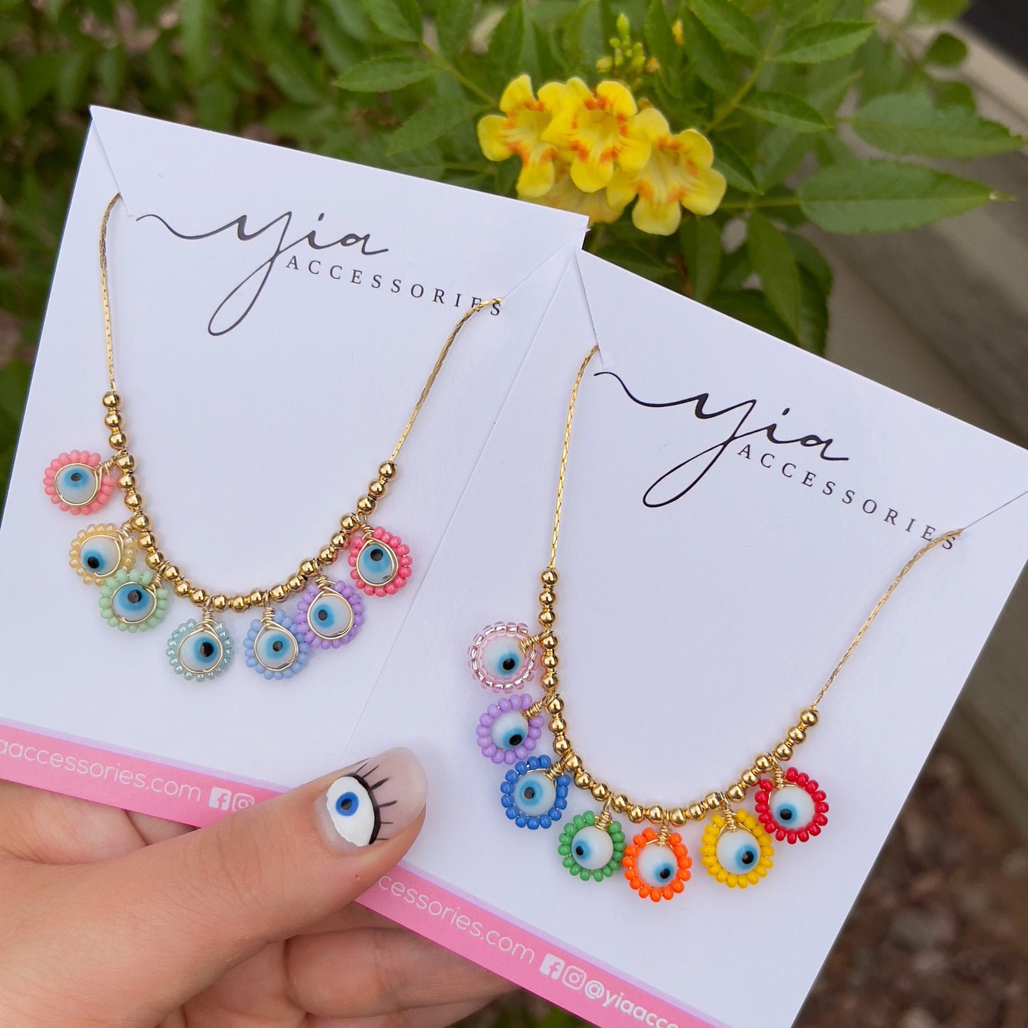 White Ojitos Necklace