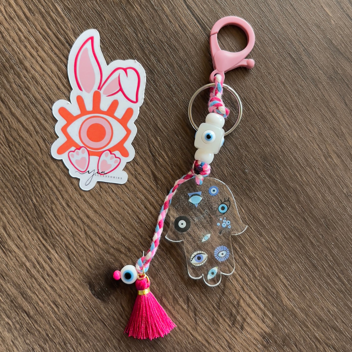 Hamsa Evil Eye Keychain