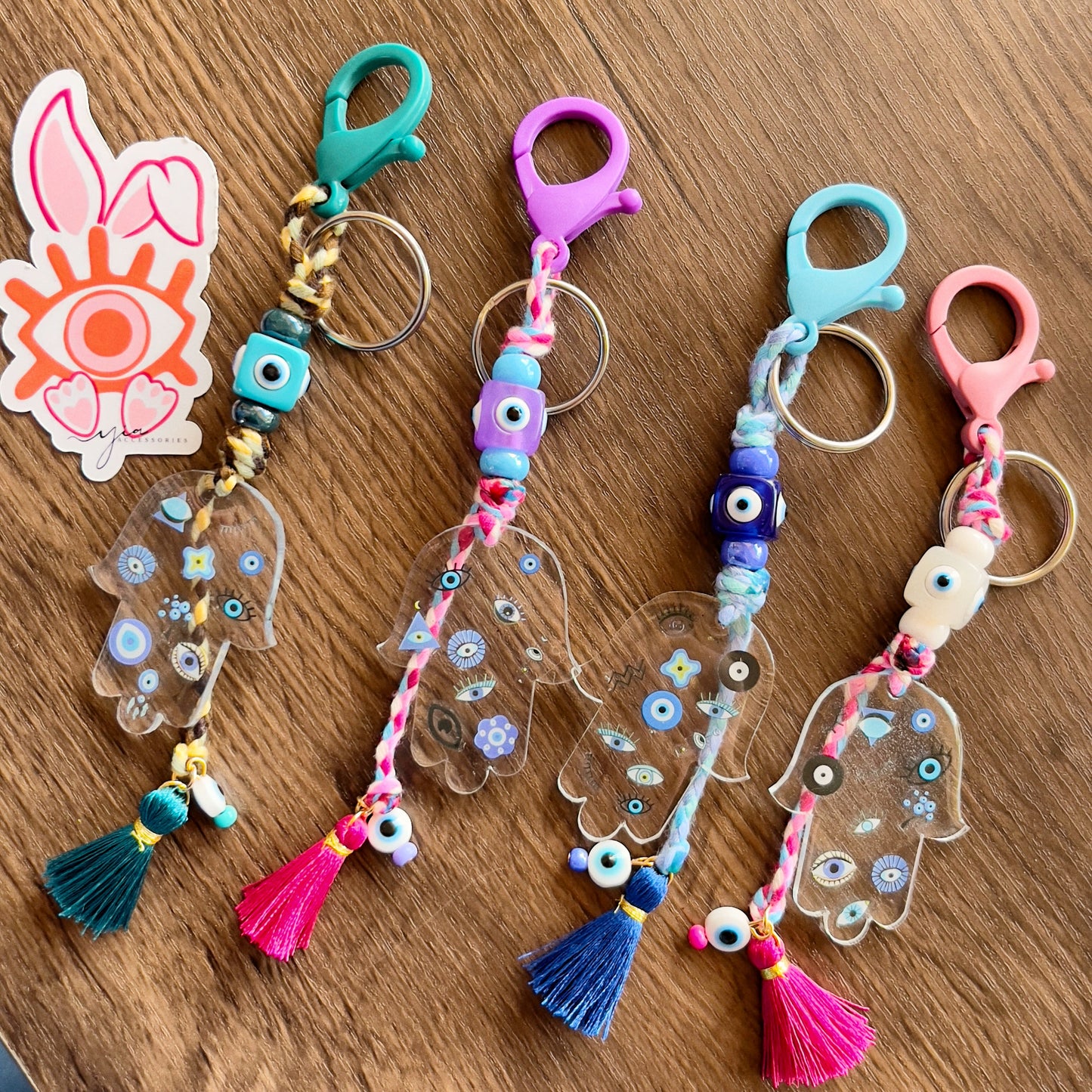 Hamsa Evil Eye Keychain