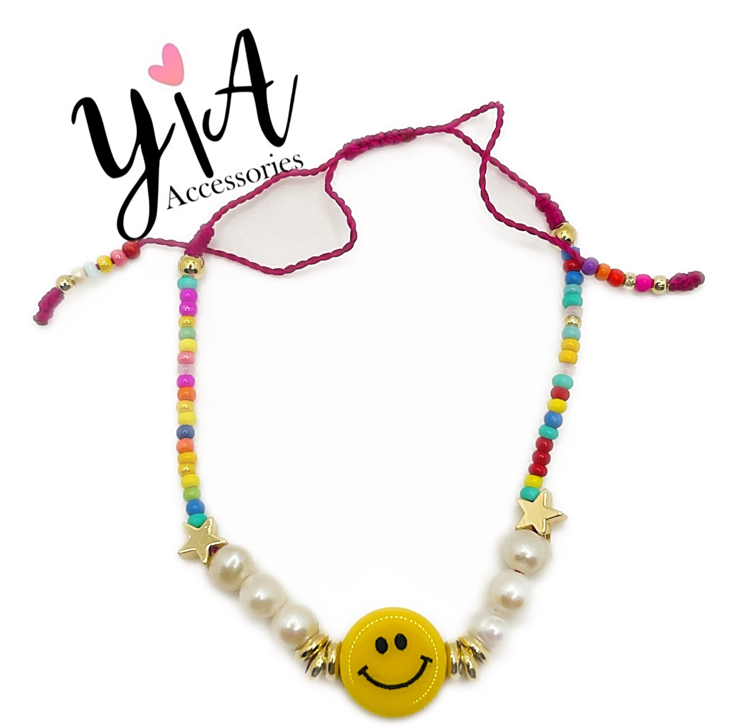 Smiley Face dainty bracelet (+ colores)
