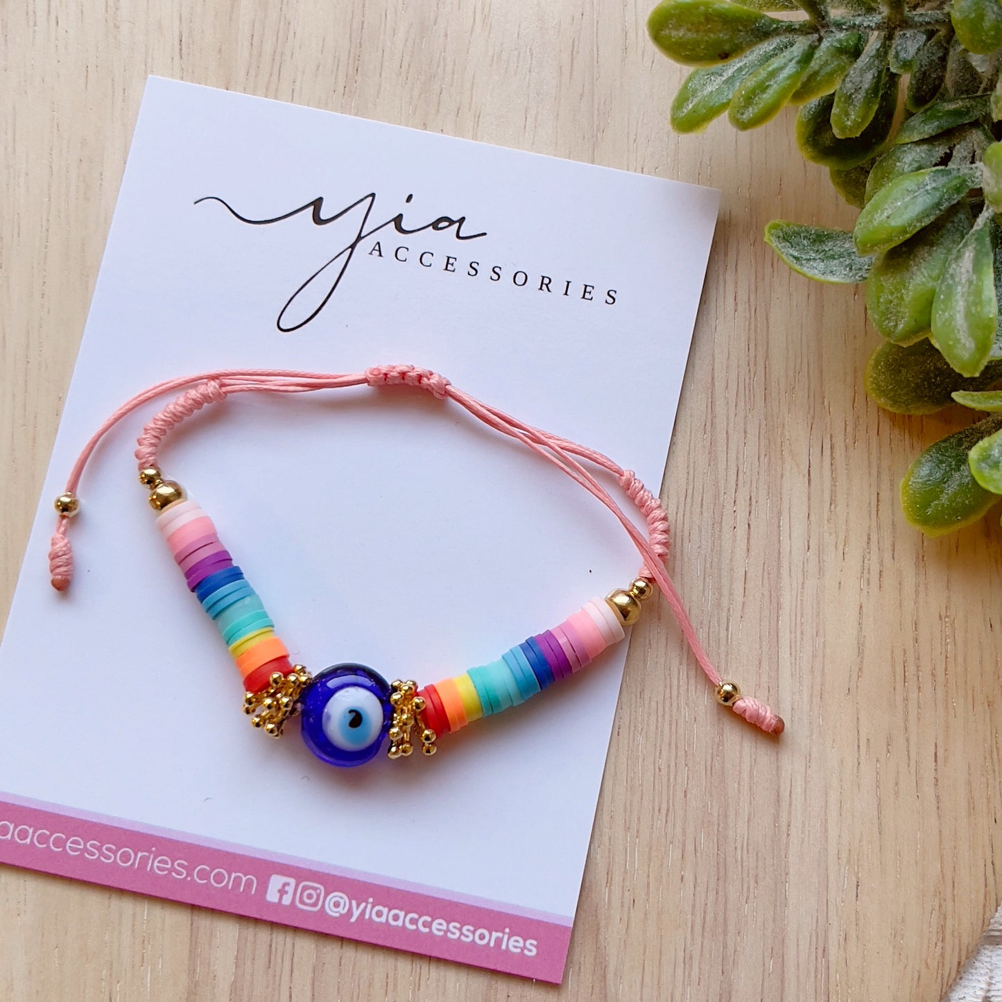 Pink Always Protected Evil Eye bracelet