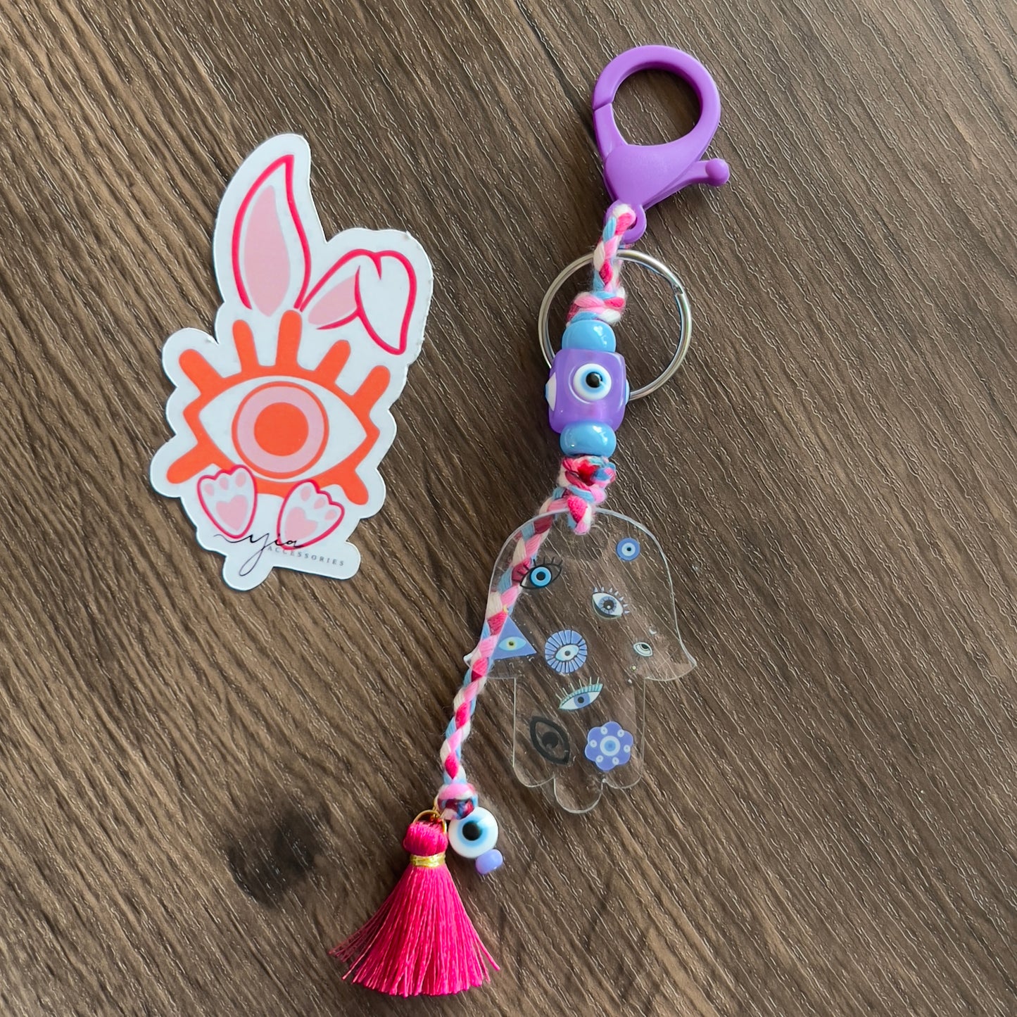 Hamsa Evil Eye Keychain