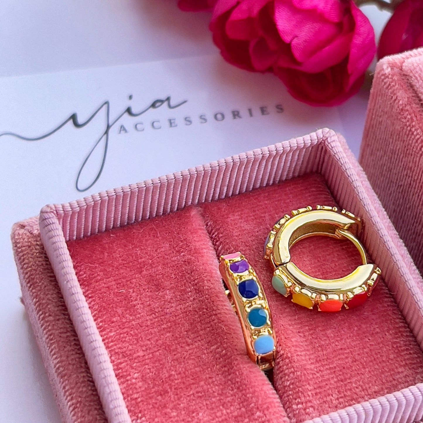 Multicolor Huggie Hoop Earrings
