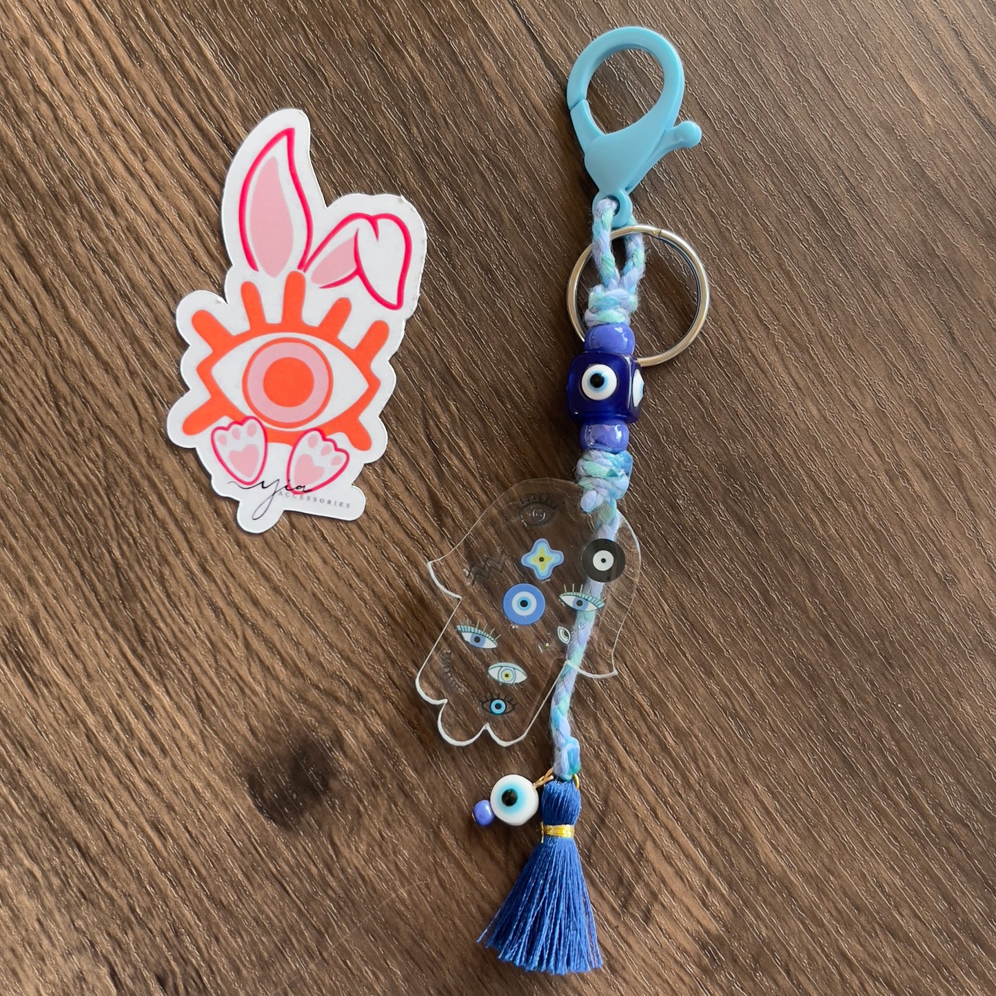 Hamsa Evil Eye Keychain