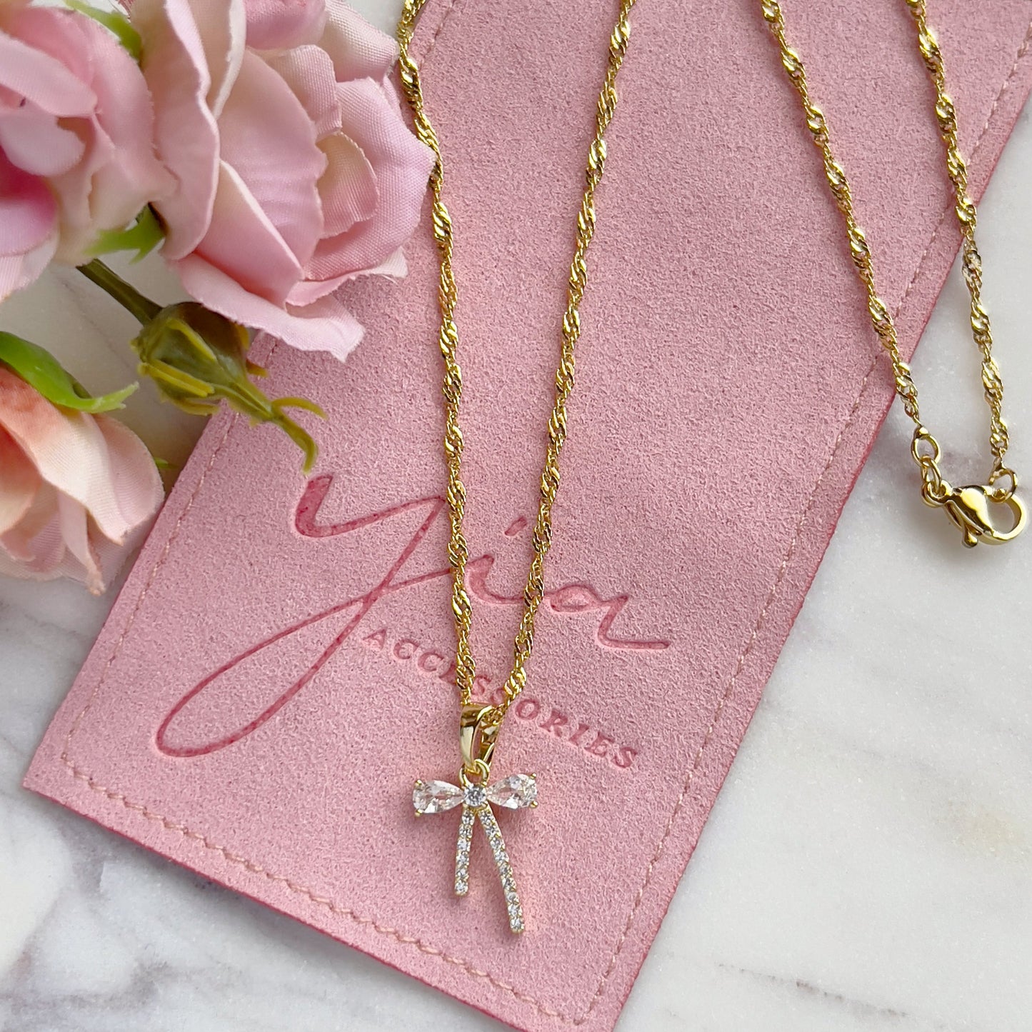 Dainty Coquette Bow Necklace