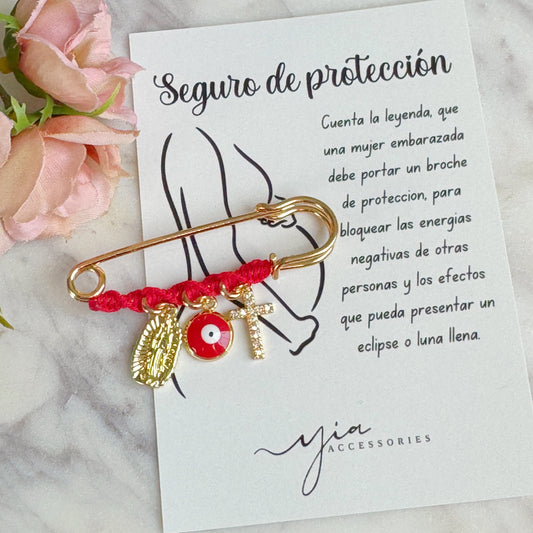 Pregnancy Brooch -Virgencita & Cross