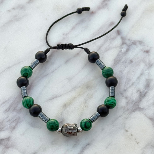 Mens Equilibrio Buddha + Malachite