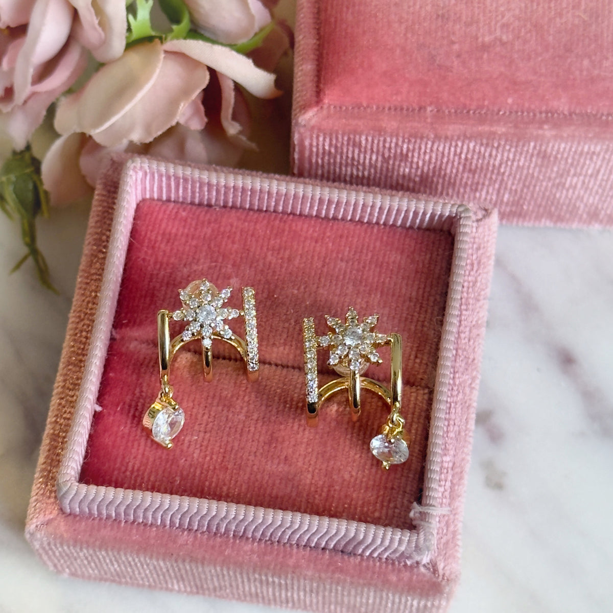 Citlali Estrella Earrings- Gold