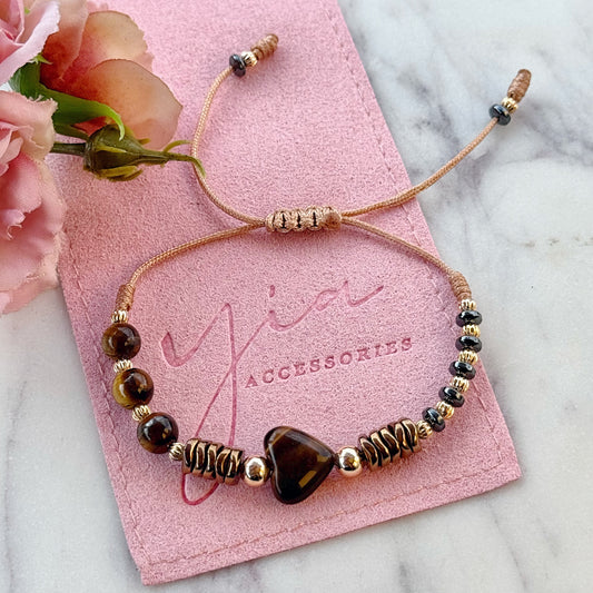 Tigers Eye Heart Bracelet