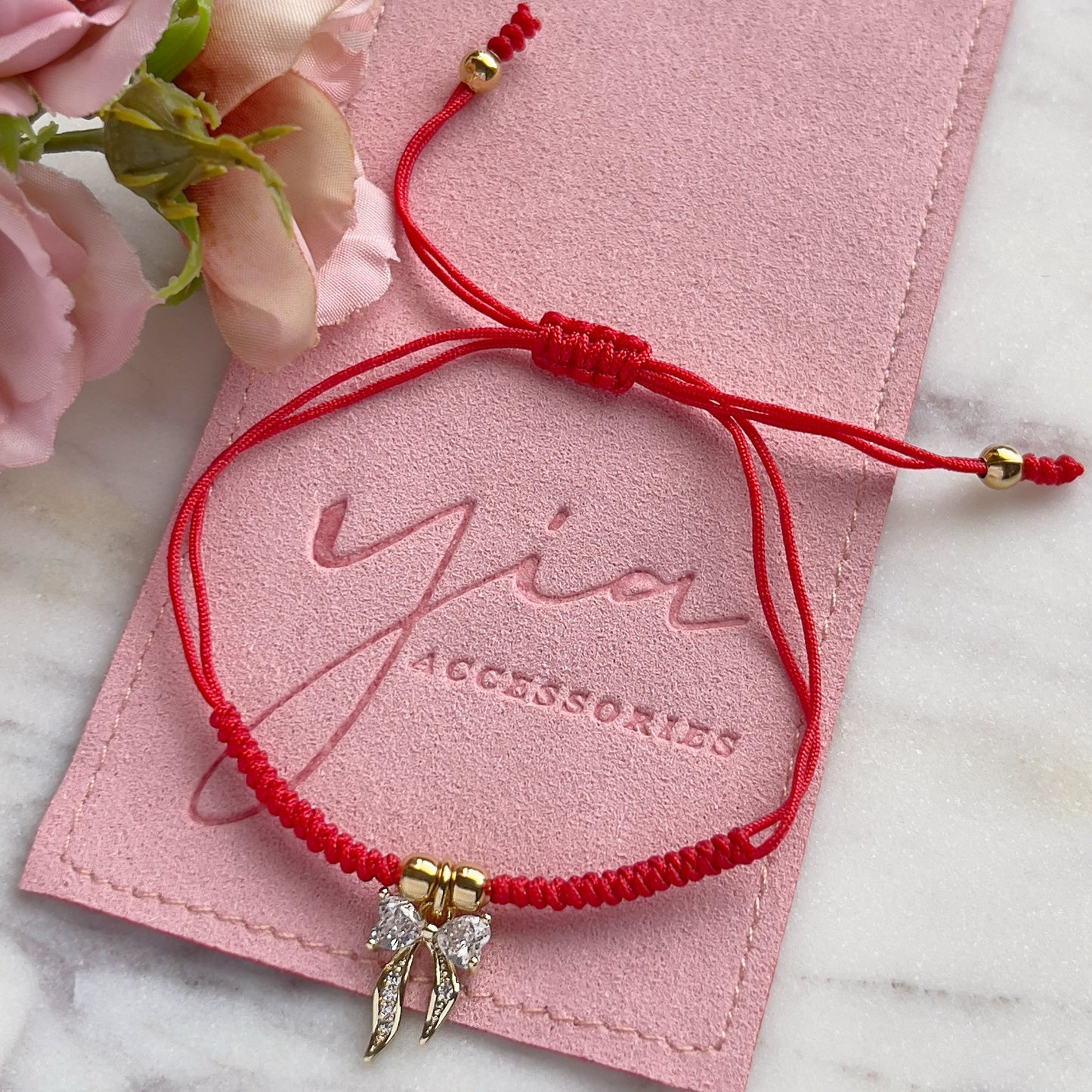 Coquette red string bracelet