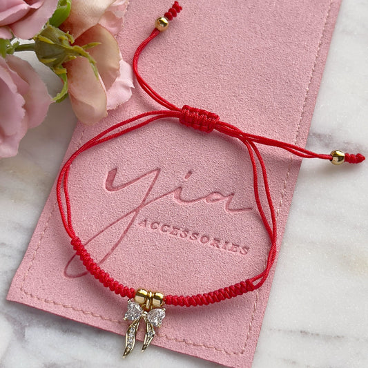 Coquette red string bracelet